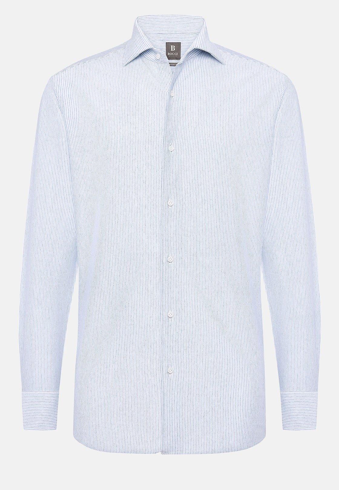 Blue Striped Jersey Polo Shirt, Light Blue, large image number 4