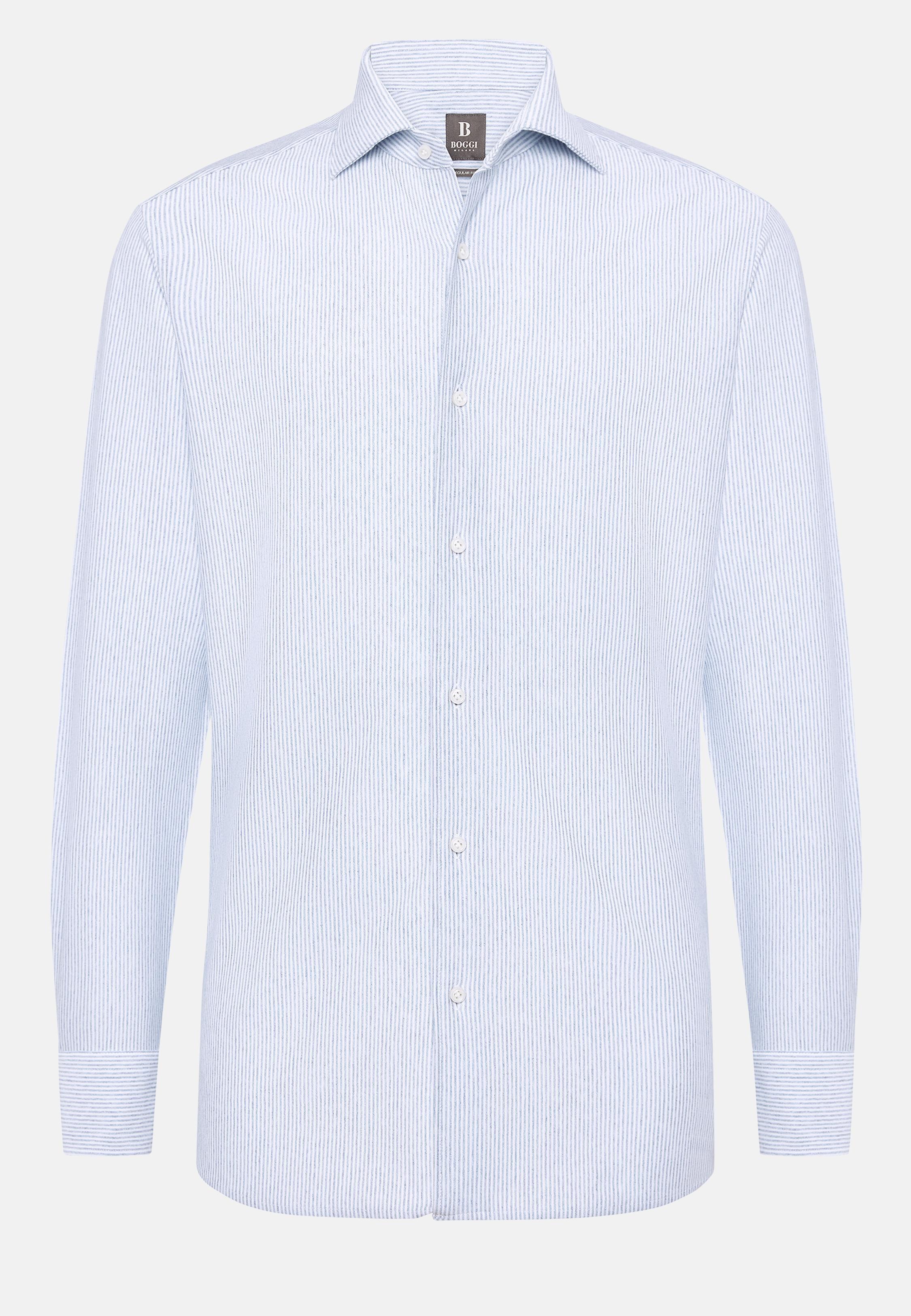 Blue Striped Jersey Polo Shirt, Light Blue, large image number 7