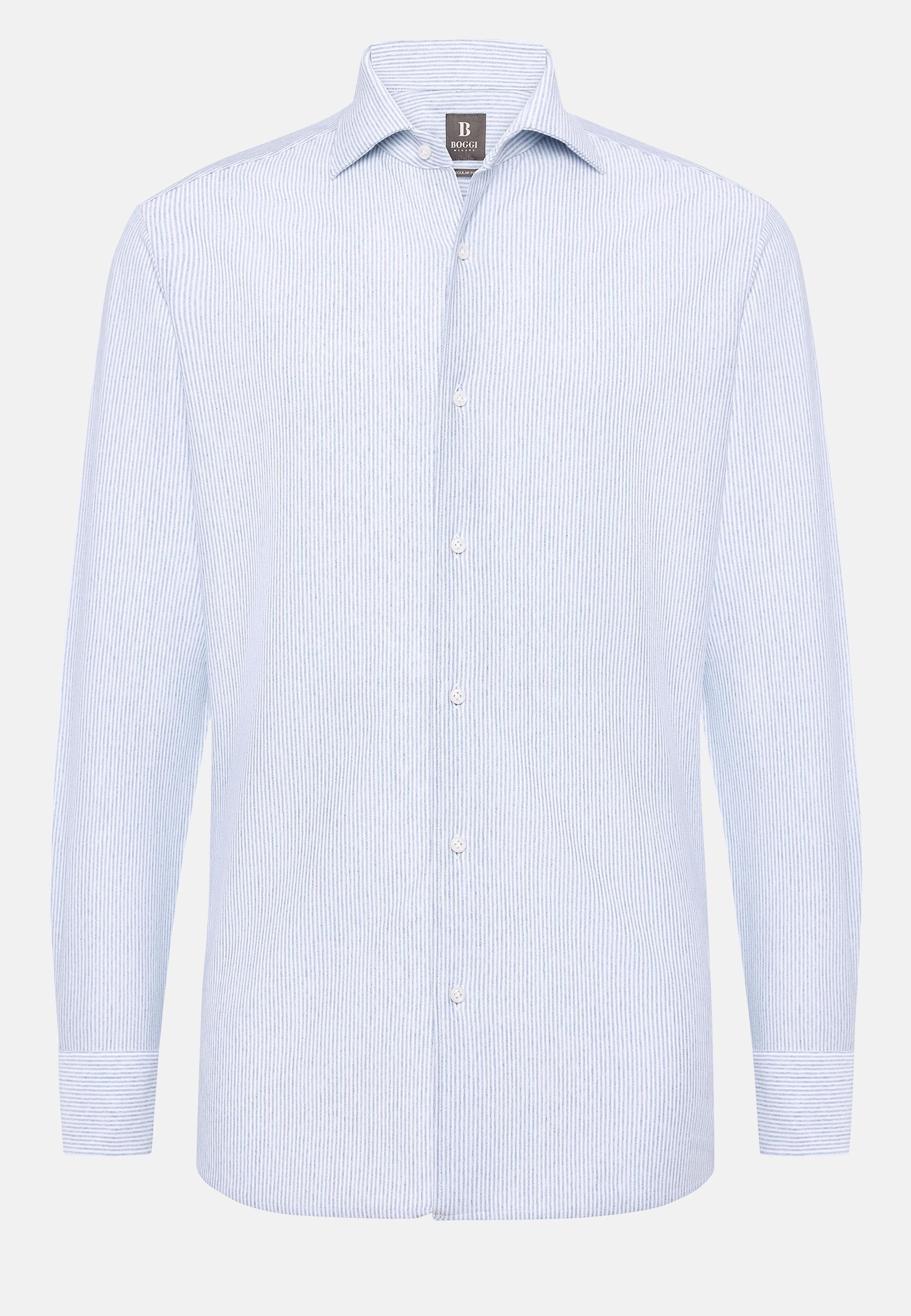 Blue Striped Jersey Polo Shirt, Light Blue, large image number 7