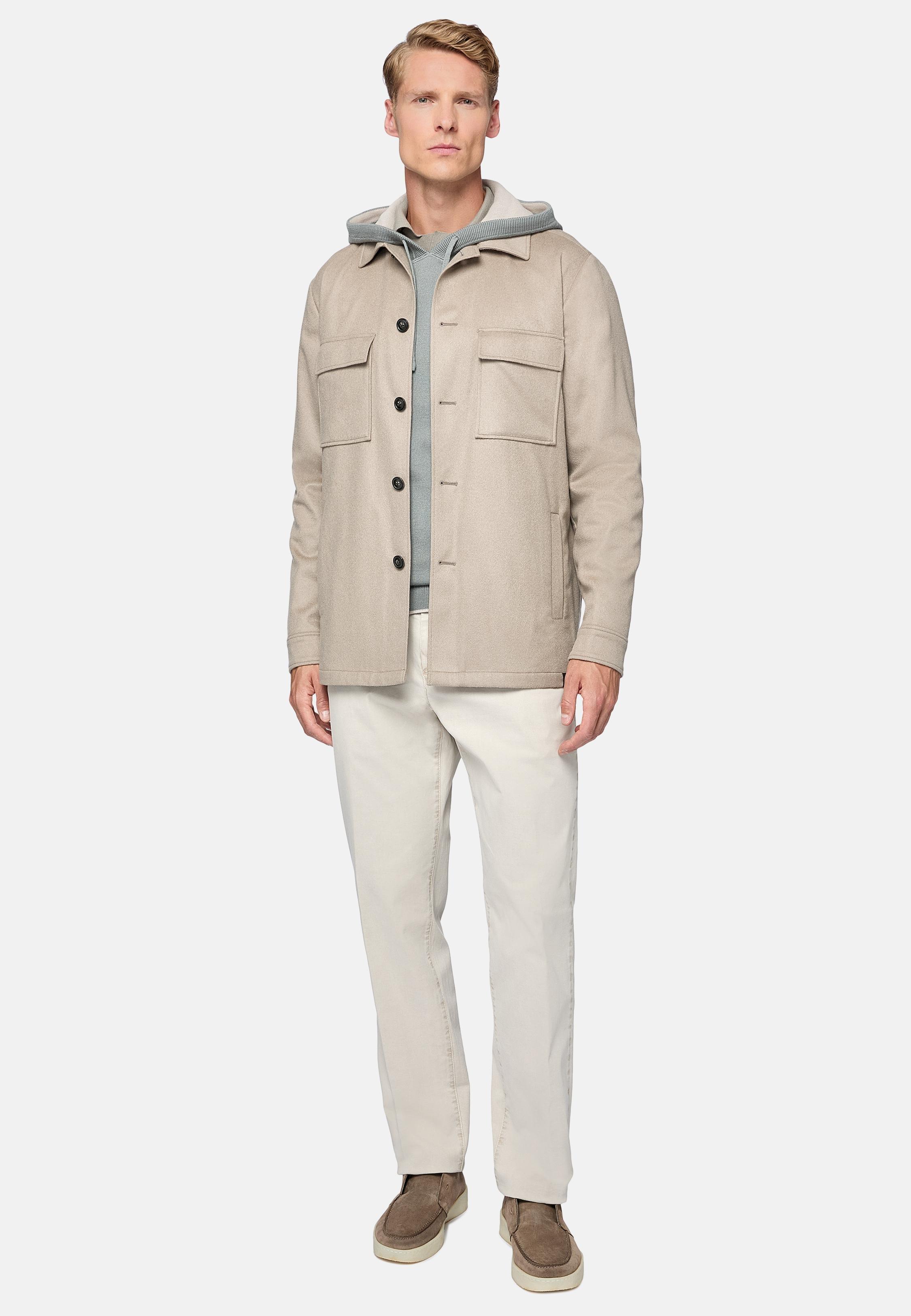 Beige Link Shirt Jacket, Beige, large image number 0