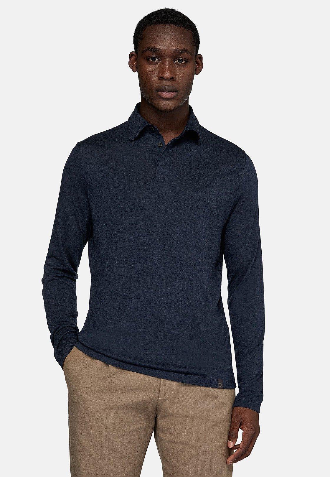 Navy Plain Jersey Polo Shirt, , large image number 0