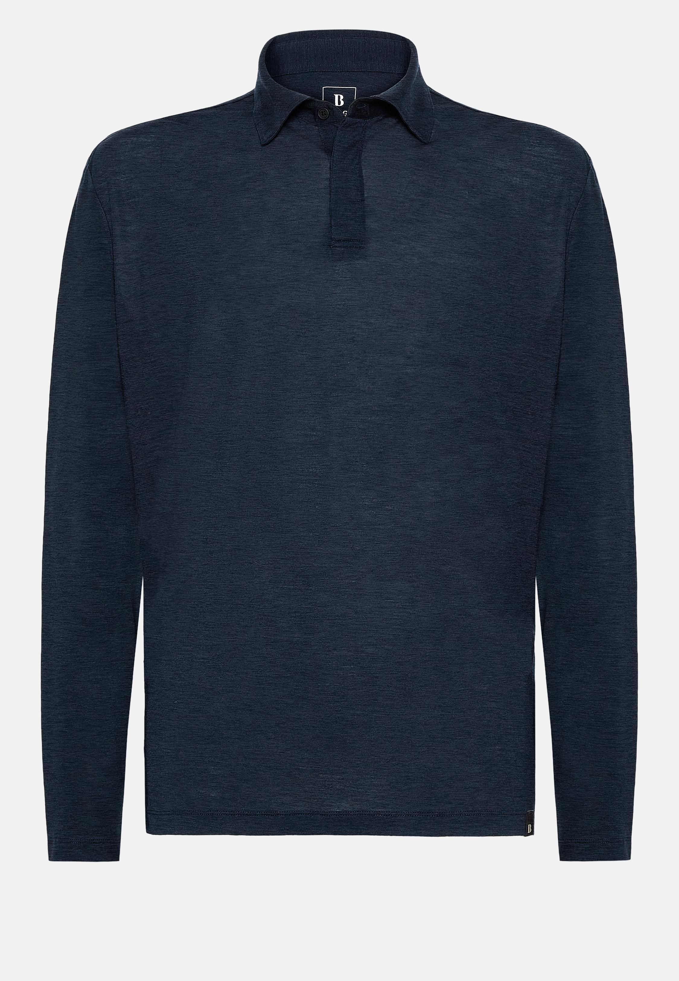 Navy Plain Jersey Polo Shirt, , large image number 7