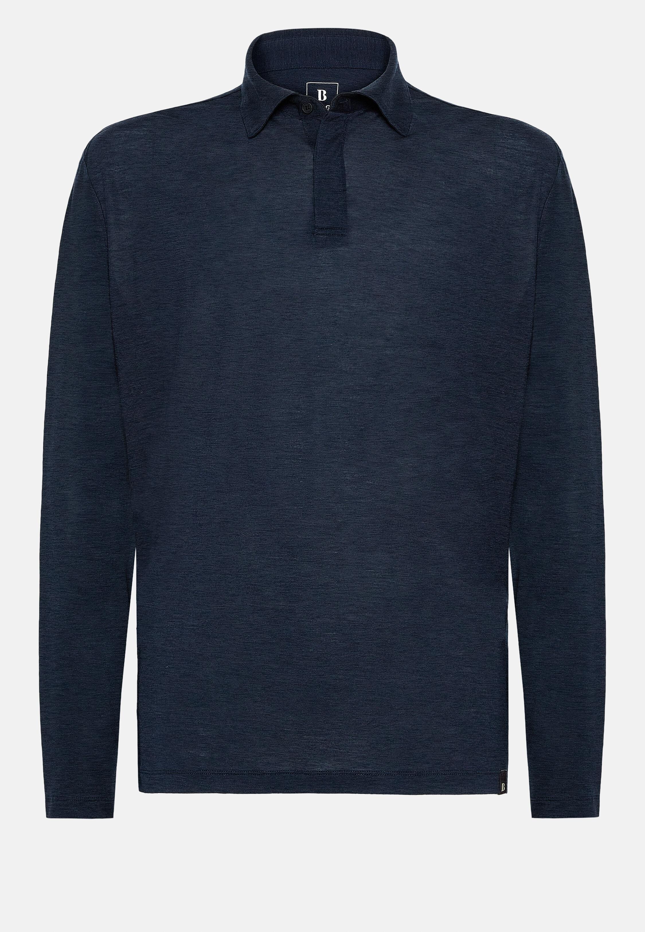 Polo Shirt in Plain Jersey, Navy Blue, Navy blue, large image number 8