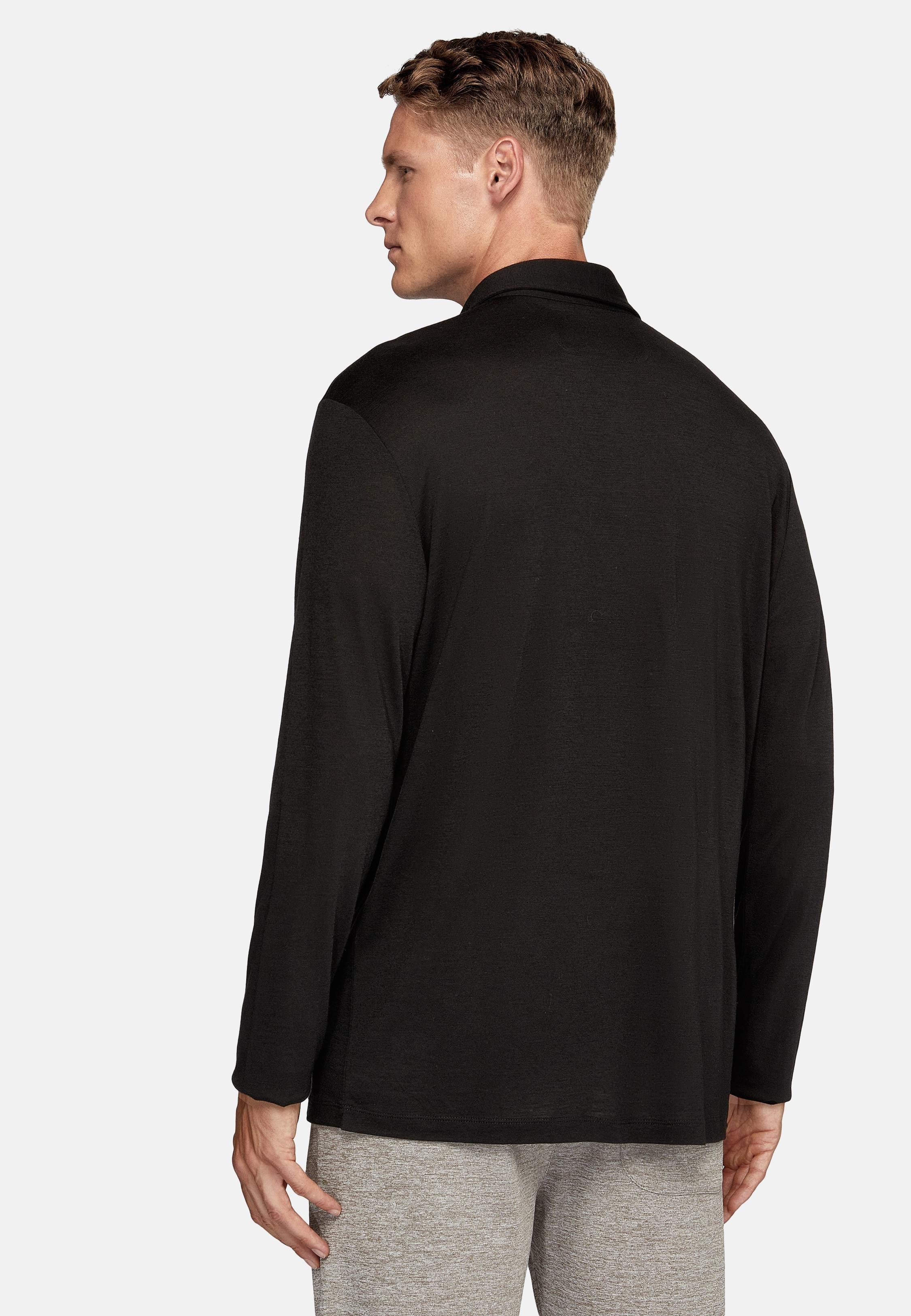 Black Plain Jersey Polo Shirt, , large image number 3