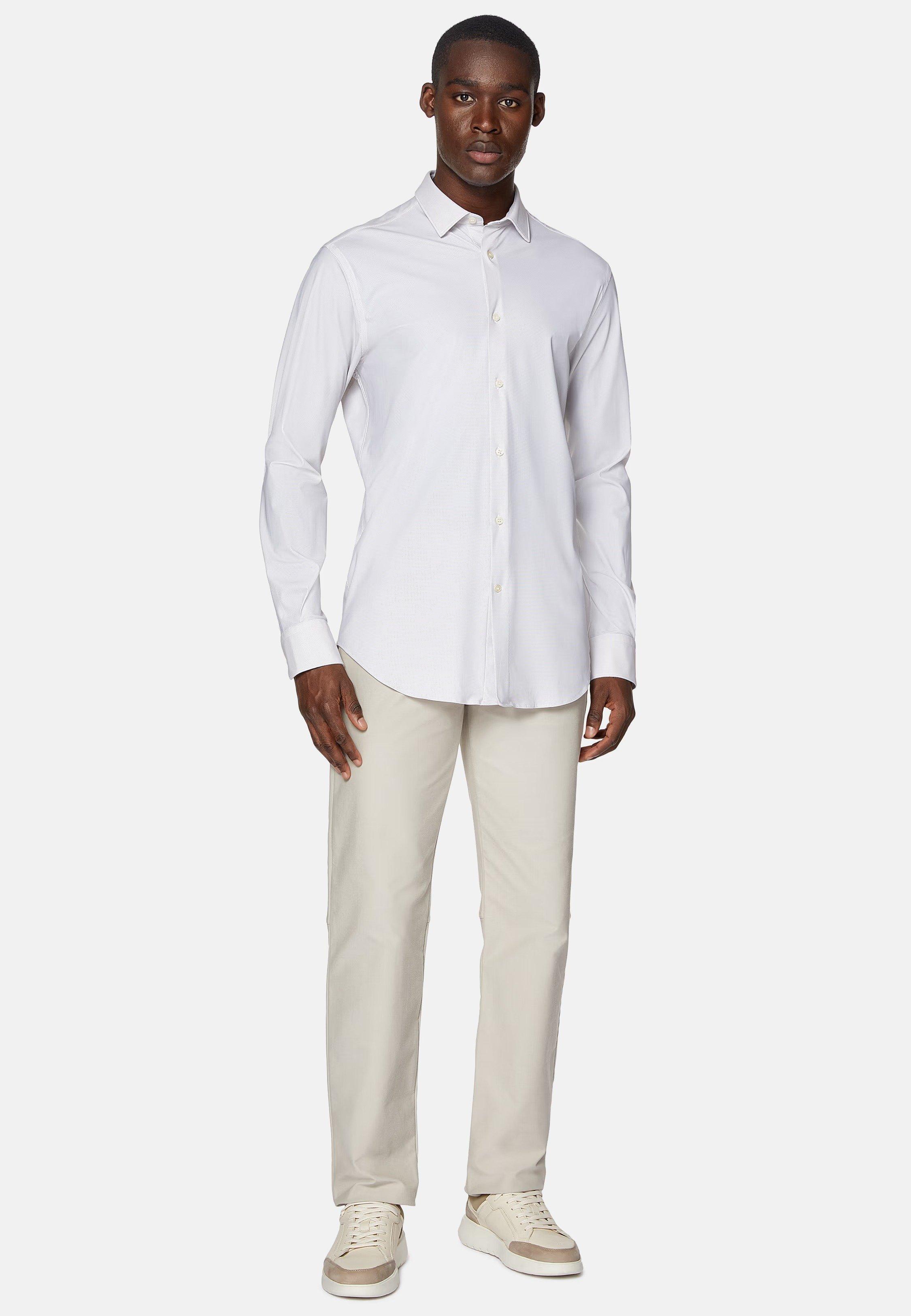 Brown Slim Fit Stretch Nylon Shirt, Taupe, large image number 1