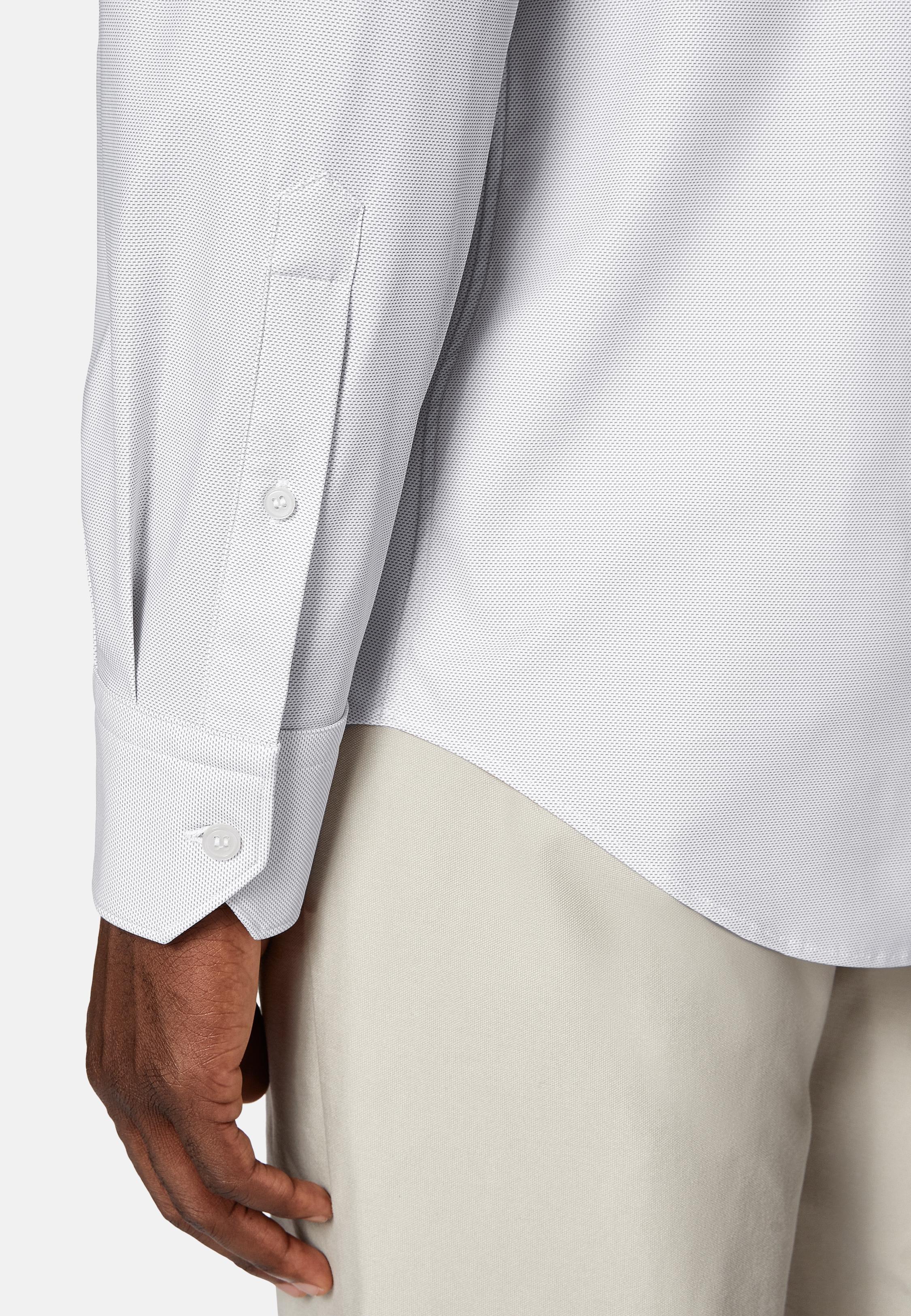 Brown Slim Fit Stretch Nylon Shirt, Taupe, large image number 2