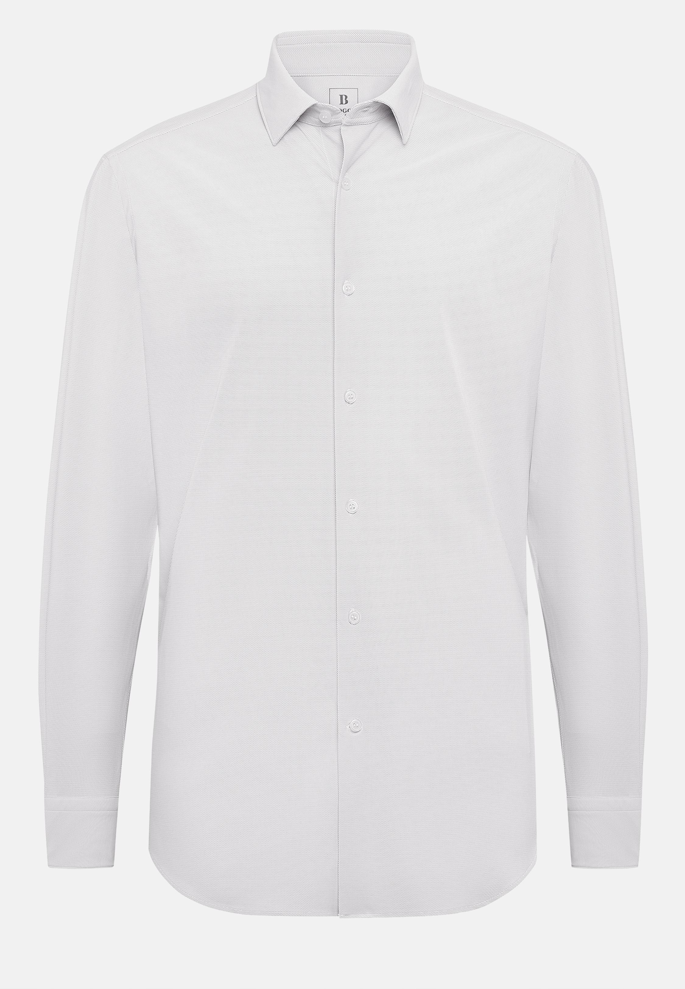 Brown Slim Fit Stretch Nylon Shirt, Taupe, large image number 4