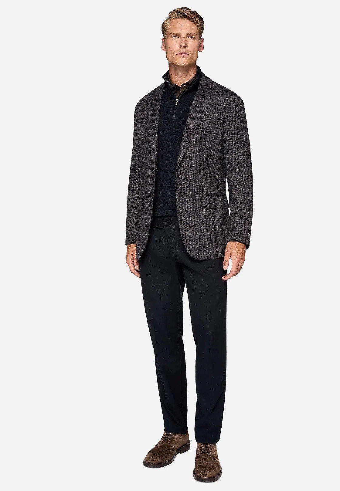 Brown Structured Formal Jacket, , large image number 0
