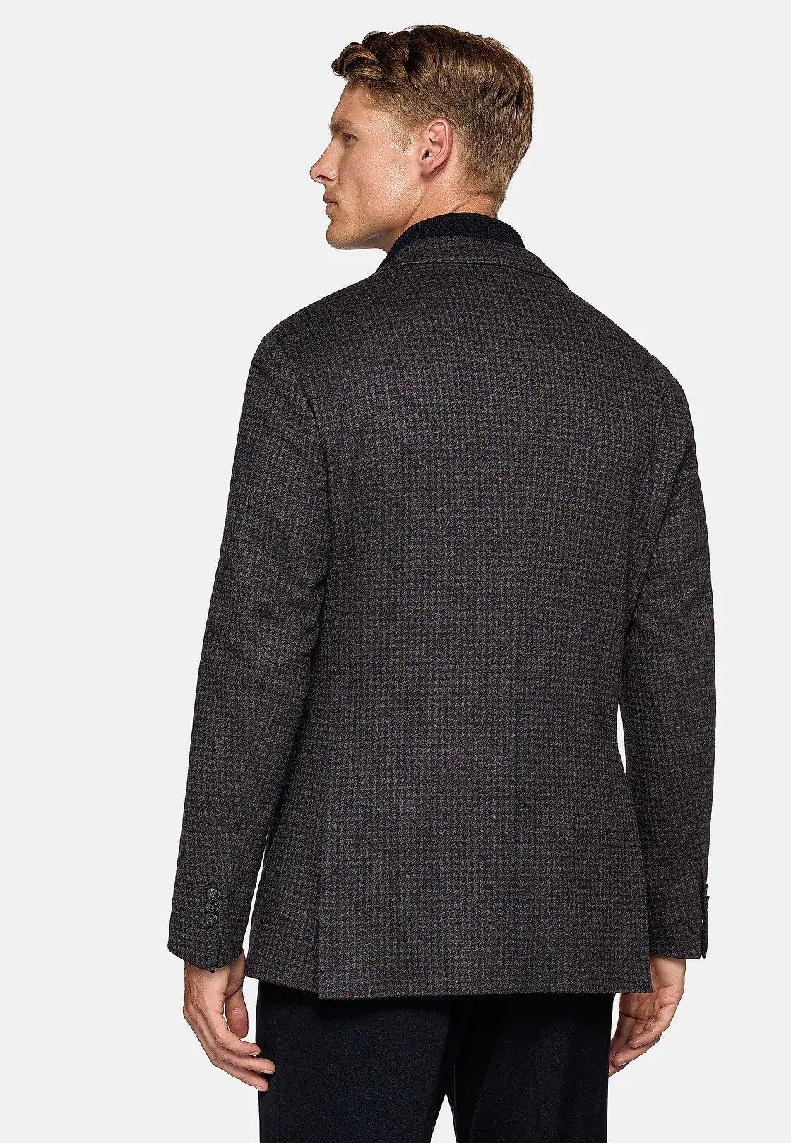 Brown Structured Formal Jacket, Brown - Blue, large image number 2