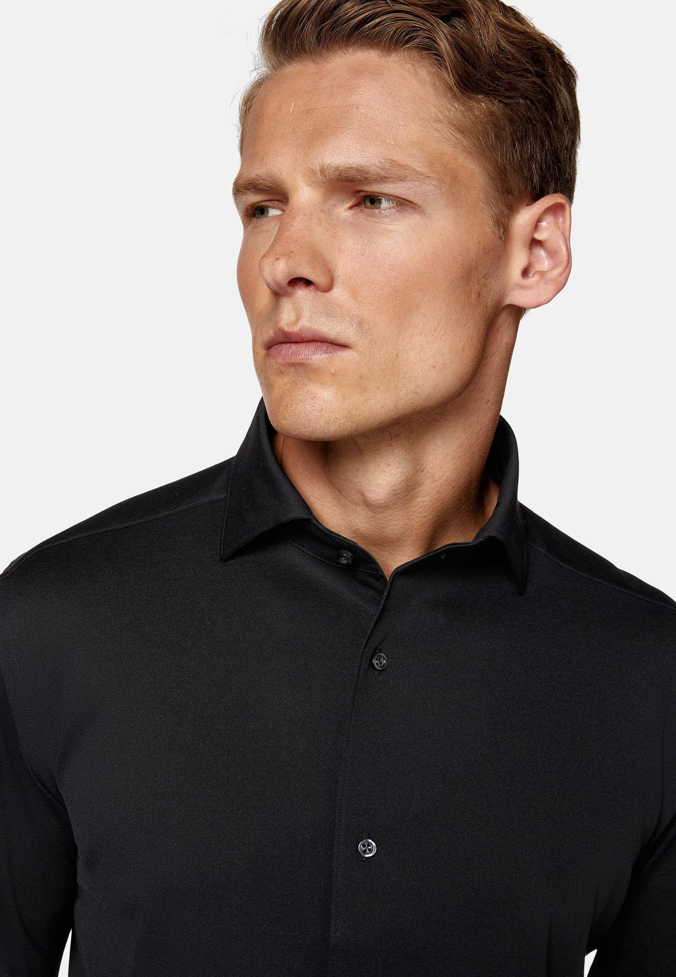 Black Regular Fit Japanese Jersey Polo Shirt, 3901_BLAC, large image number 3
