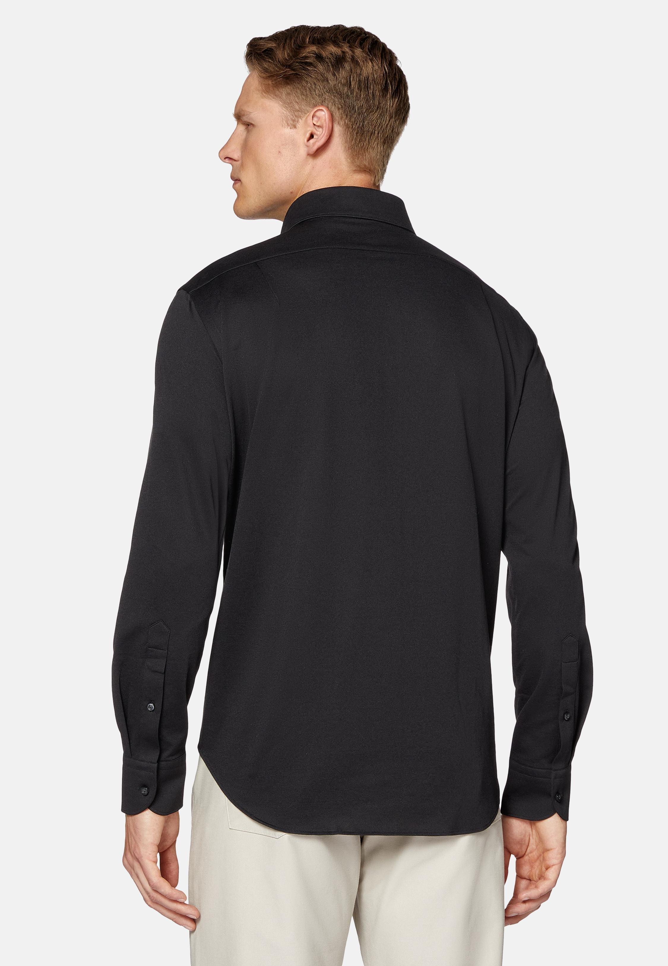 Black Regular Fit Japanese Jersey Polo Shirt, 3901_BLAC, large image number 4