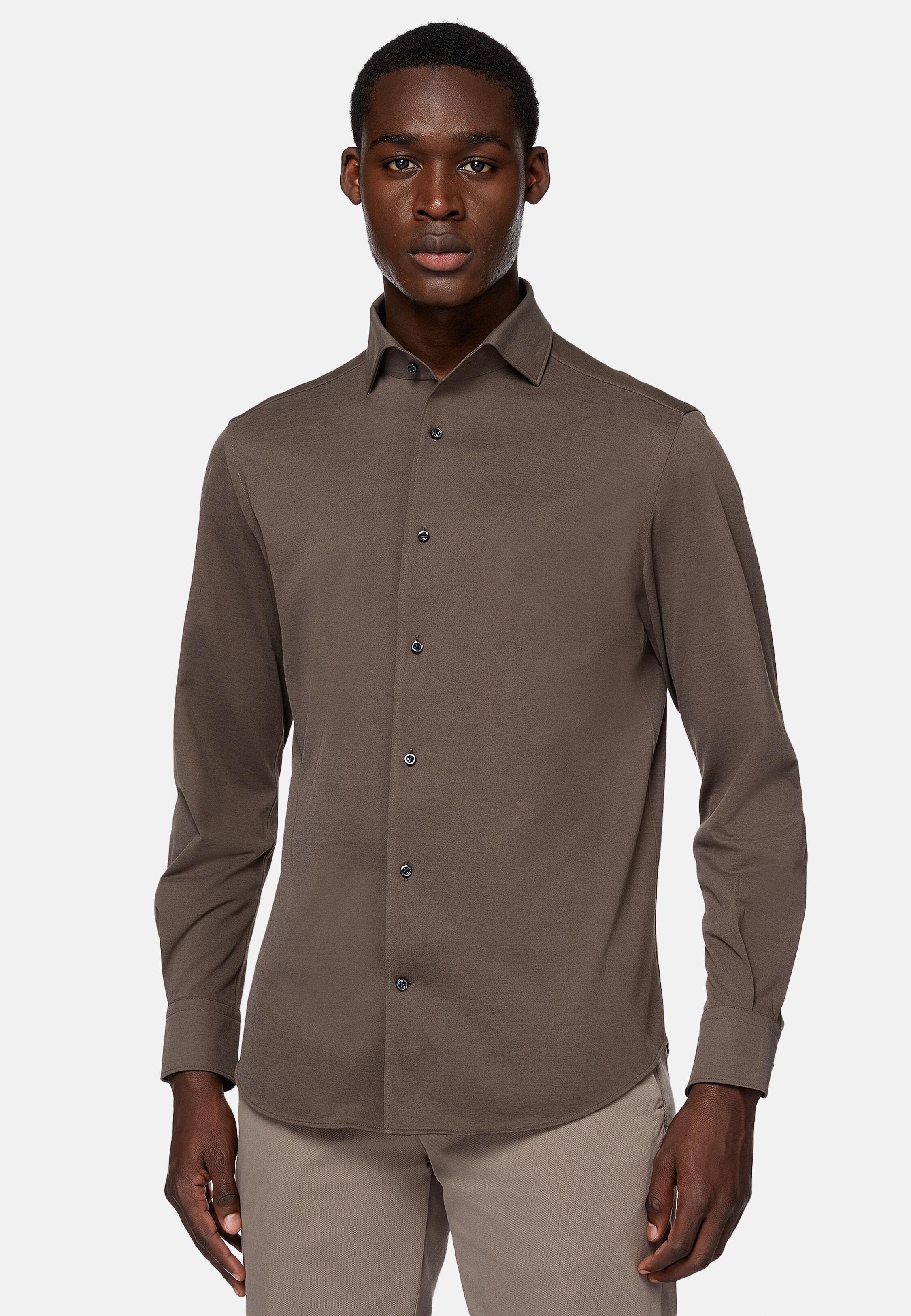 Brown Regular Fit Japanese Jersey Polo Shirt, Brown, large image number 0