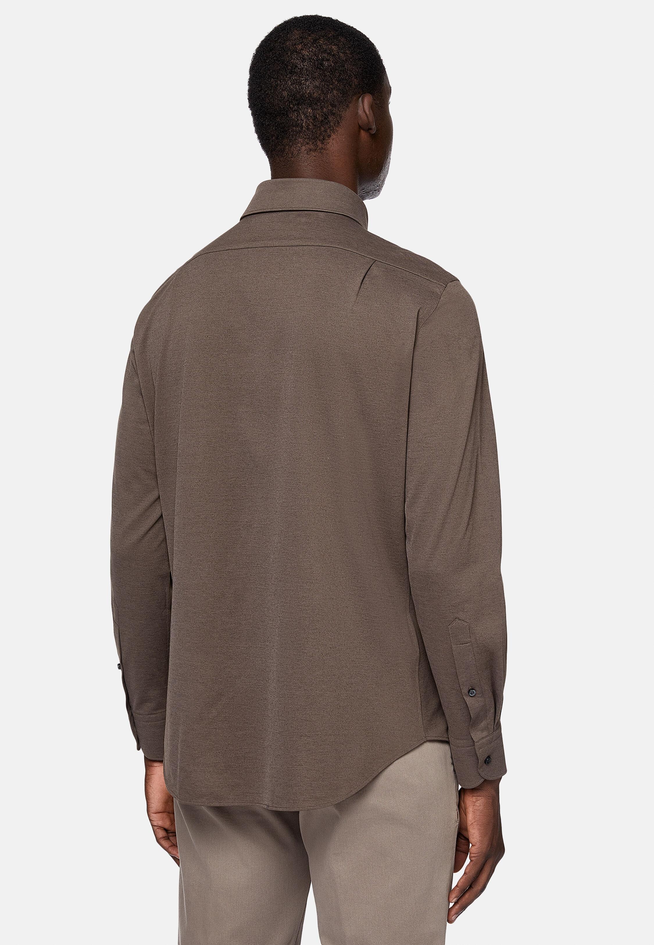 Brown Regular Fit Japanese Jersey Polo Shirt, Brown, large image number 2