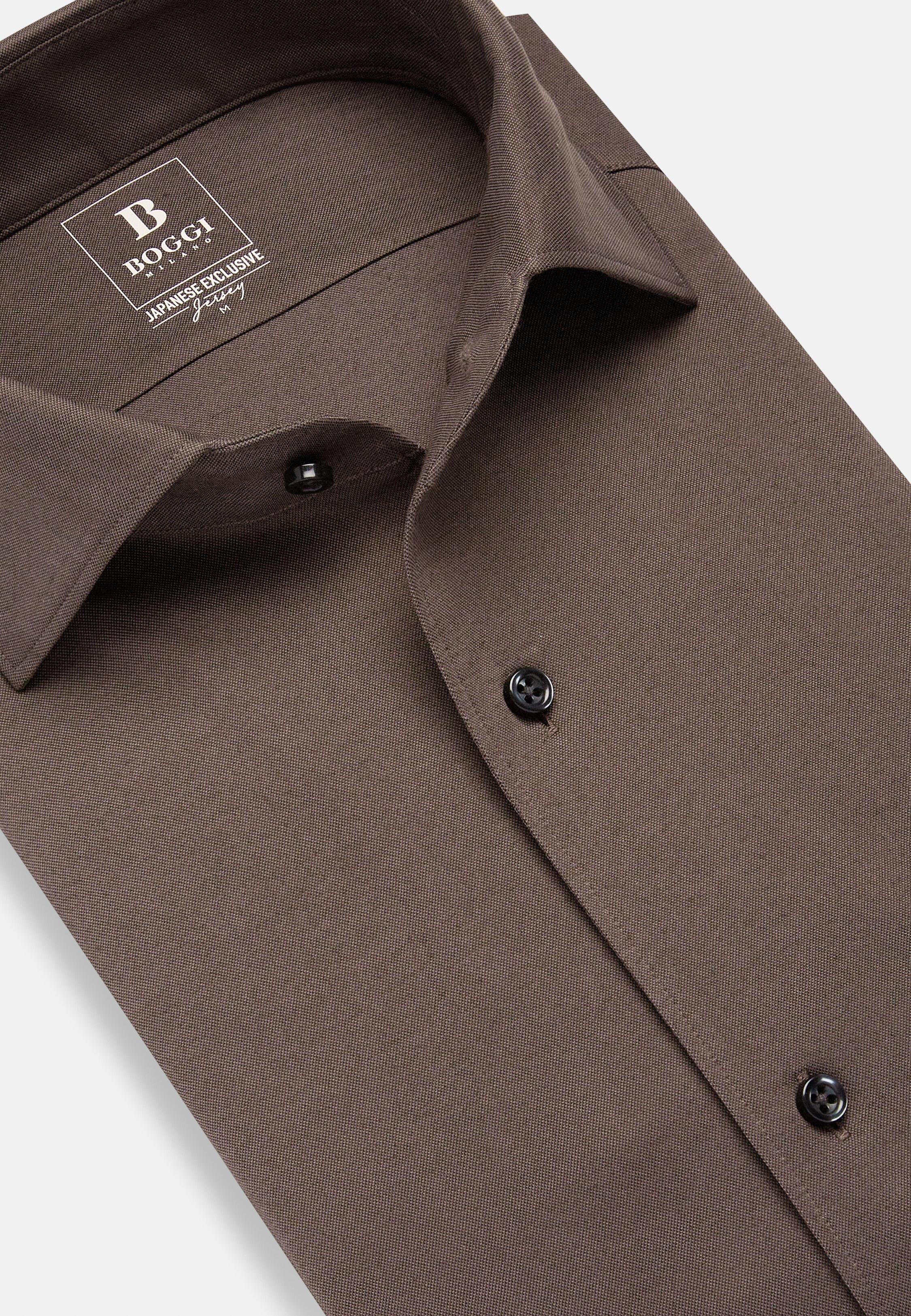 Brown Regular Fit Japanese Jersey Polo Shirt, Brown, large image number 5