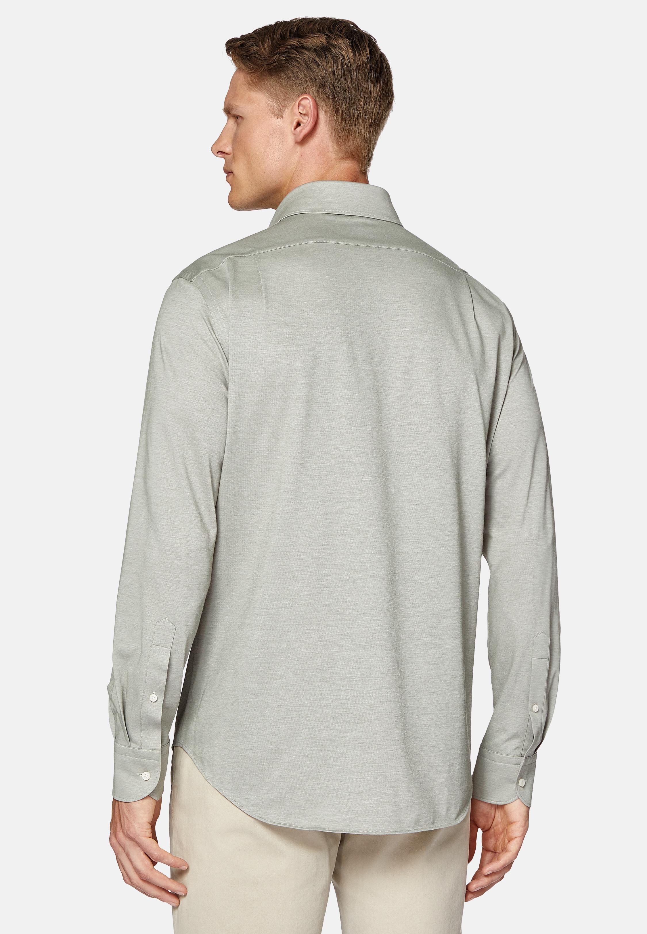 Green Regular Fit Japanese Jersey Polo Shirt, Light Green, large image number 4