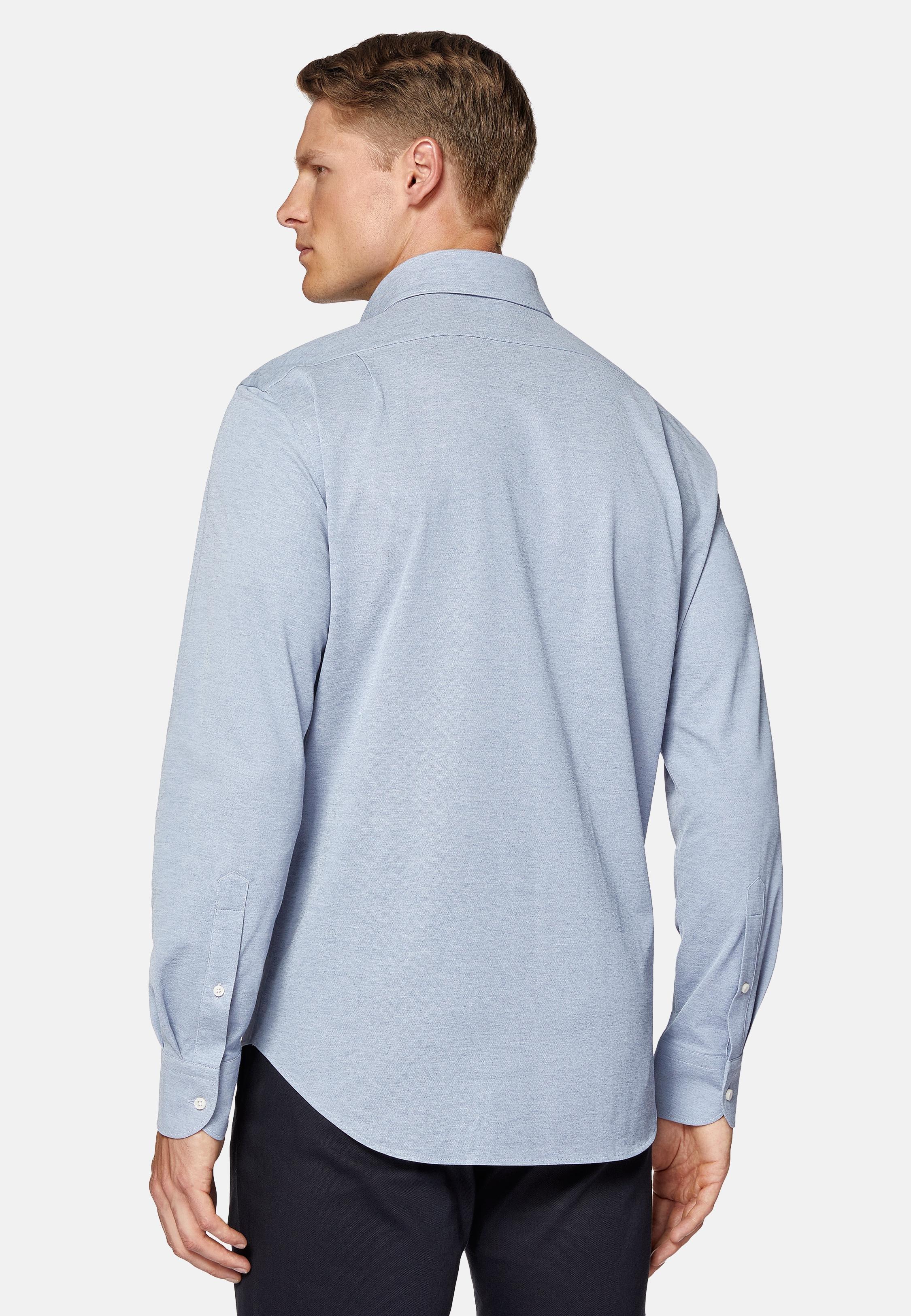 Blue Regular Fit Japanese Jersey Polo Shirt, Light Blue, large image number 2