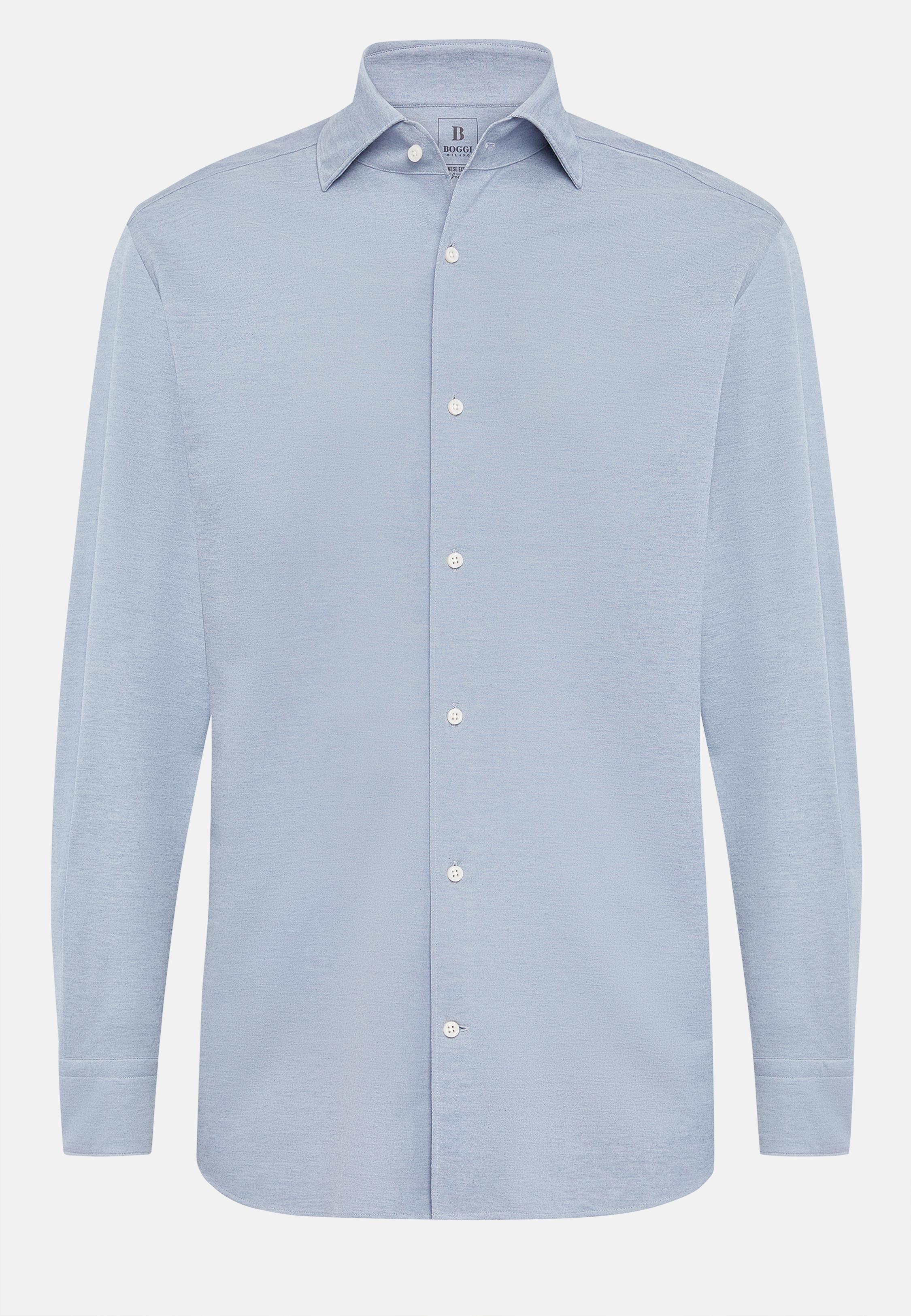 Blue Regular Fit Japanese Jersey Polo Shirt, Light Blue, large image number 4