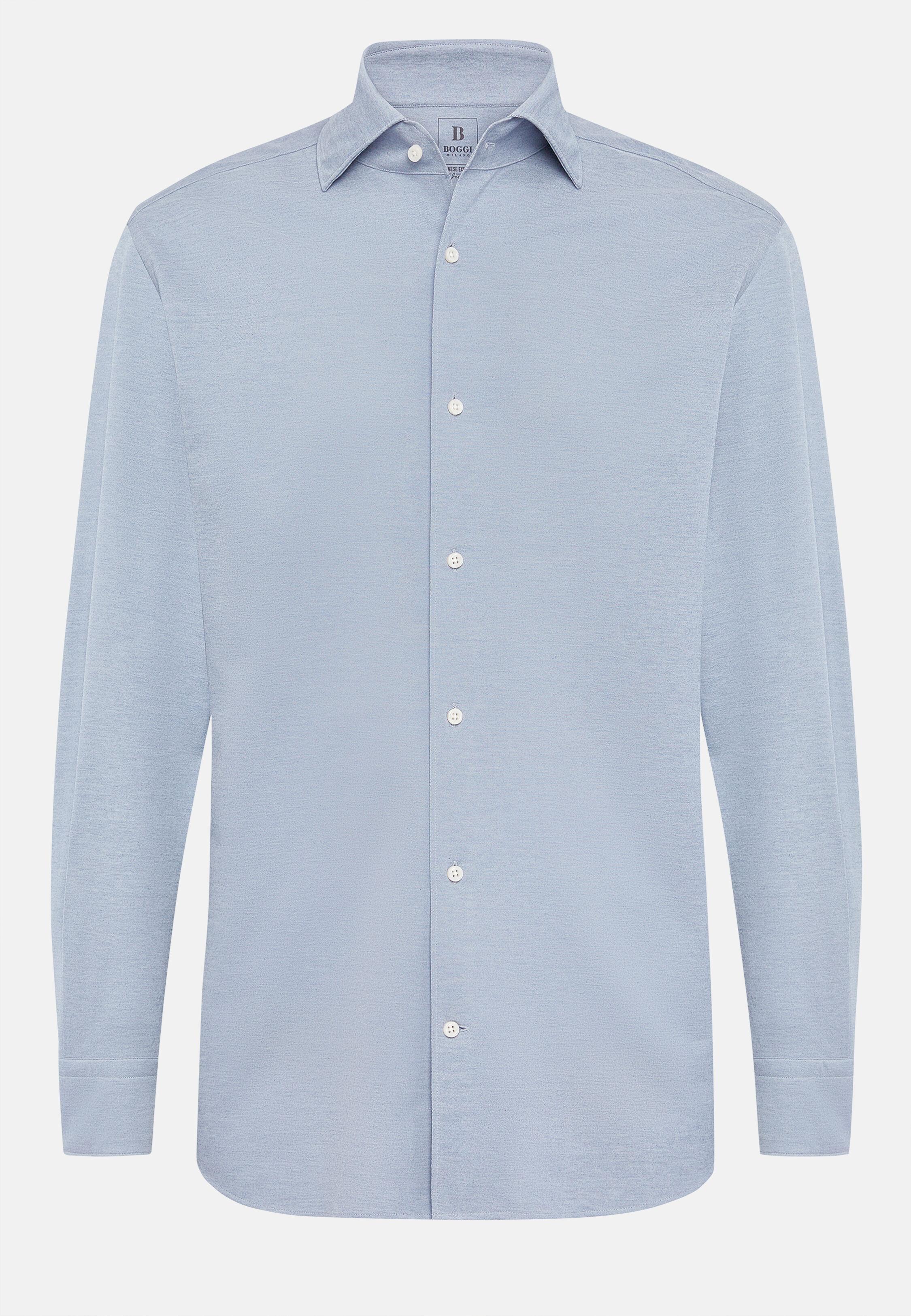 Blue Regular Fit Japanese Jersey Polo Shirt, 3901_LTBL, large image number 6