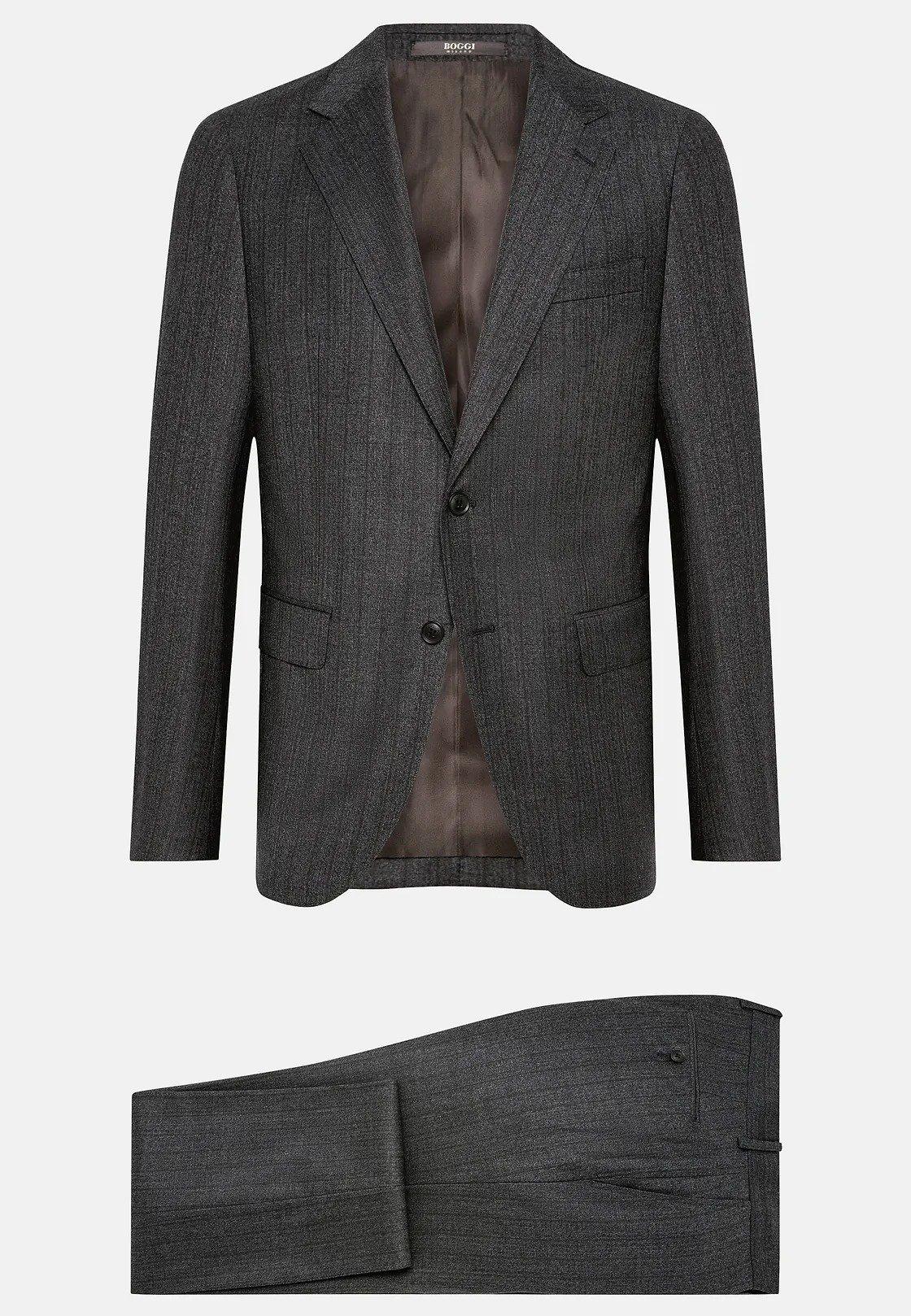 Grey Pinstripe Pure Wool Suit, , large image number 3