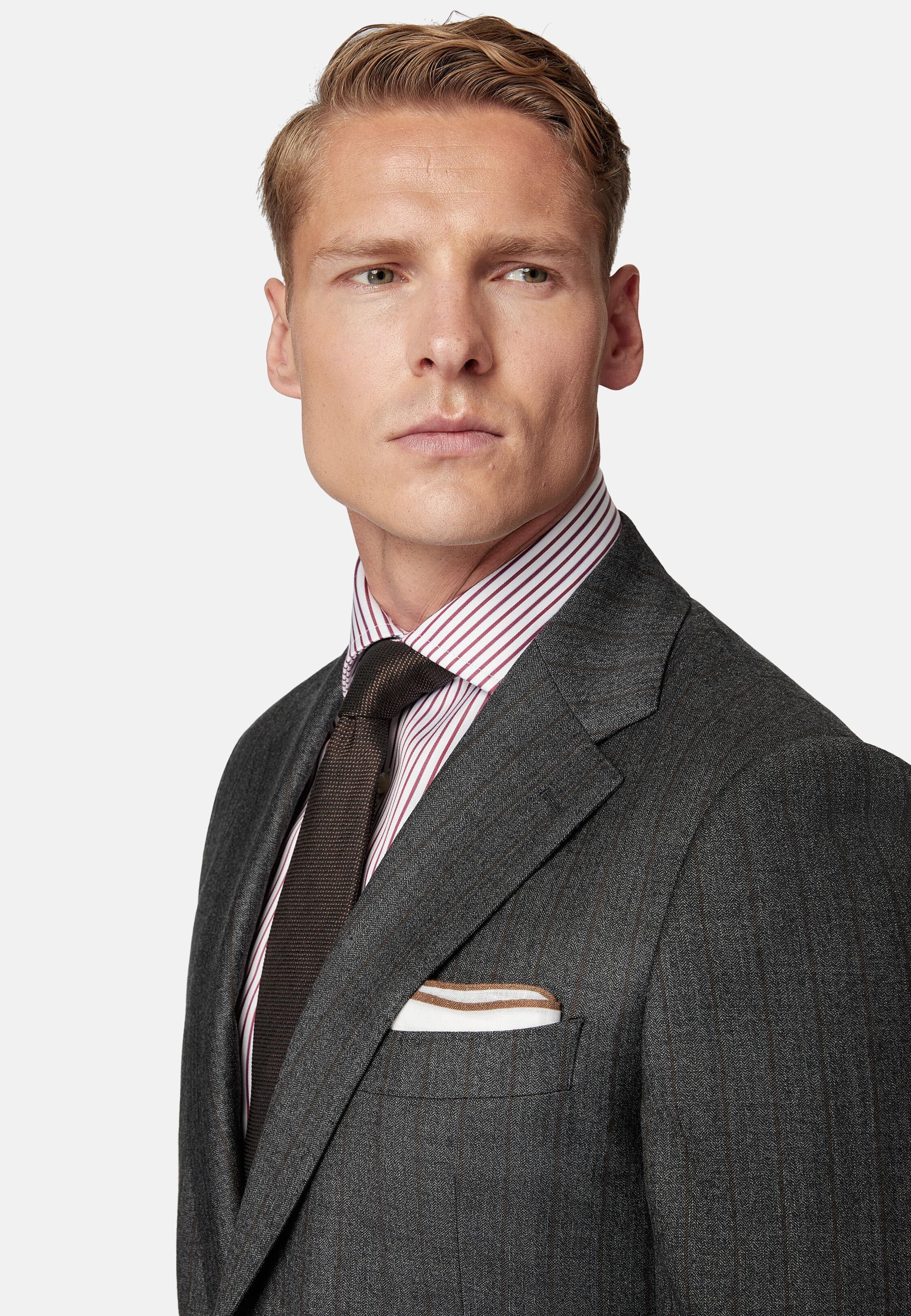 Trousers in Herringbone Suit, Charcoal, Charcoal, large image number 7