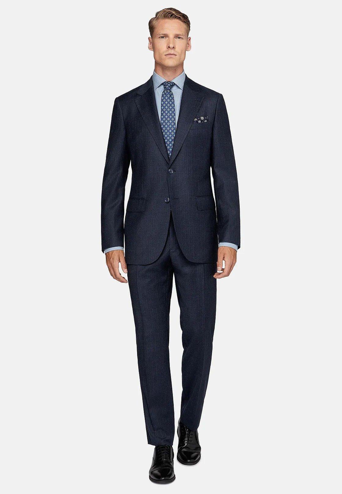Navy Solid Suit Jacket, , large image number 0