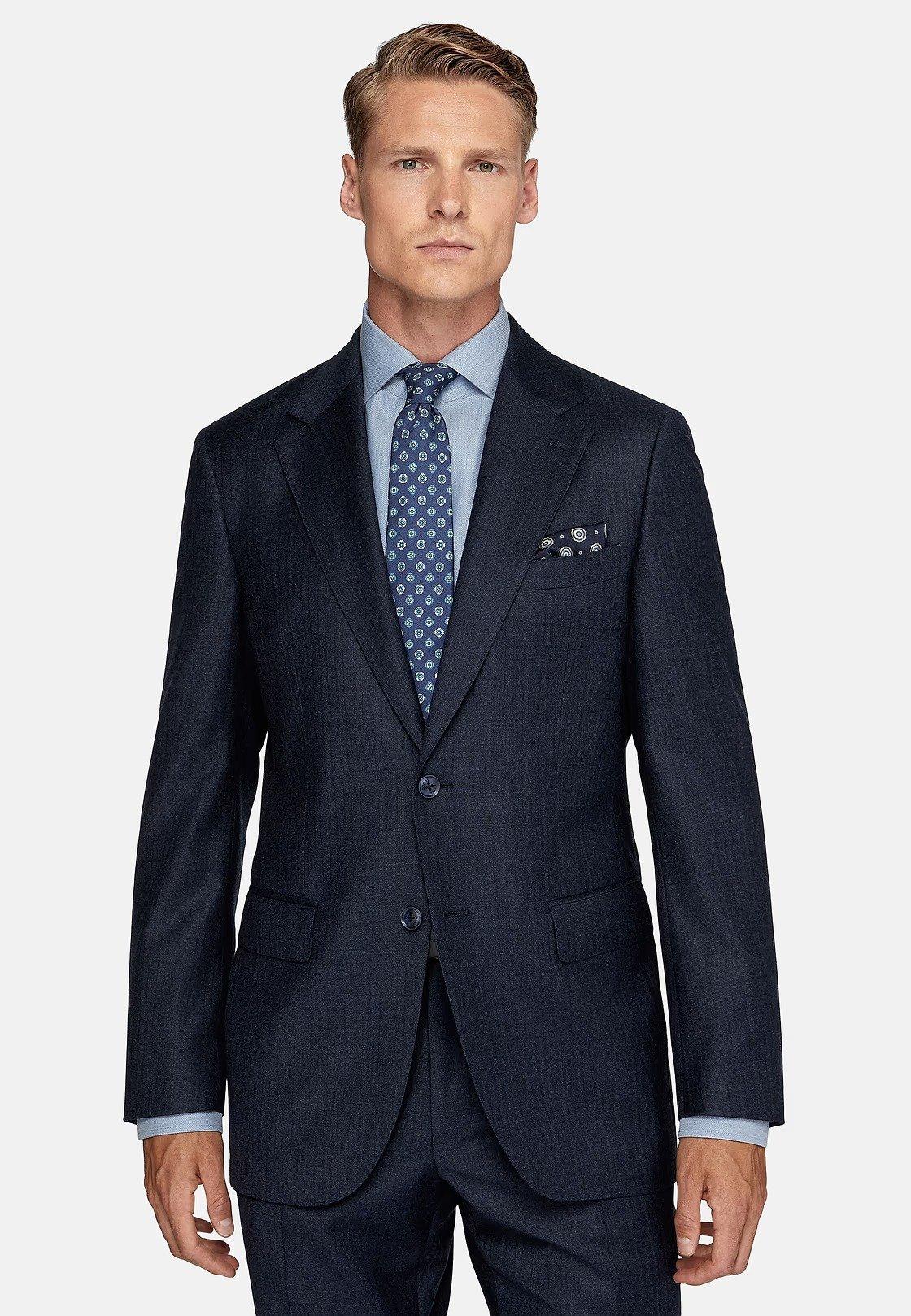 Navy Solid Suit Jacket, , large image number 2