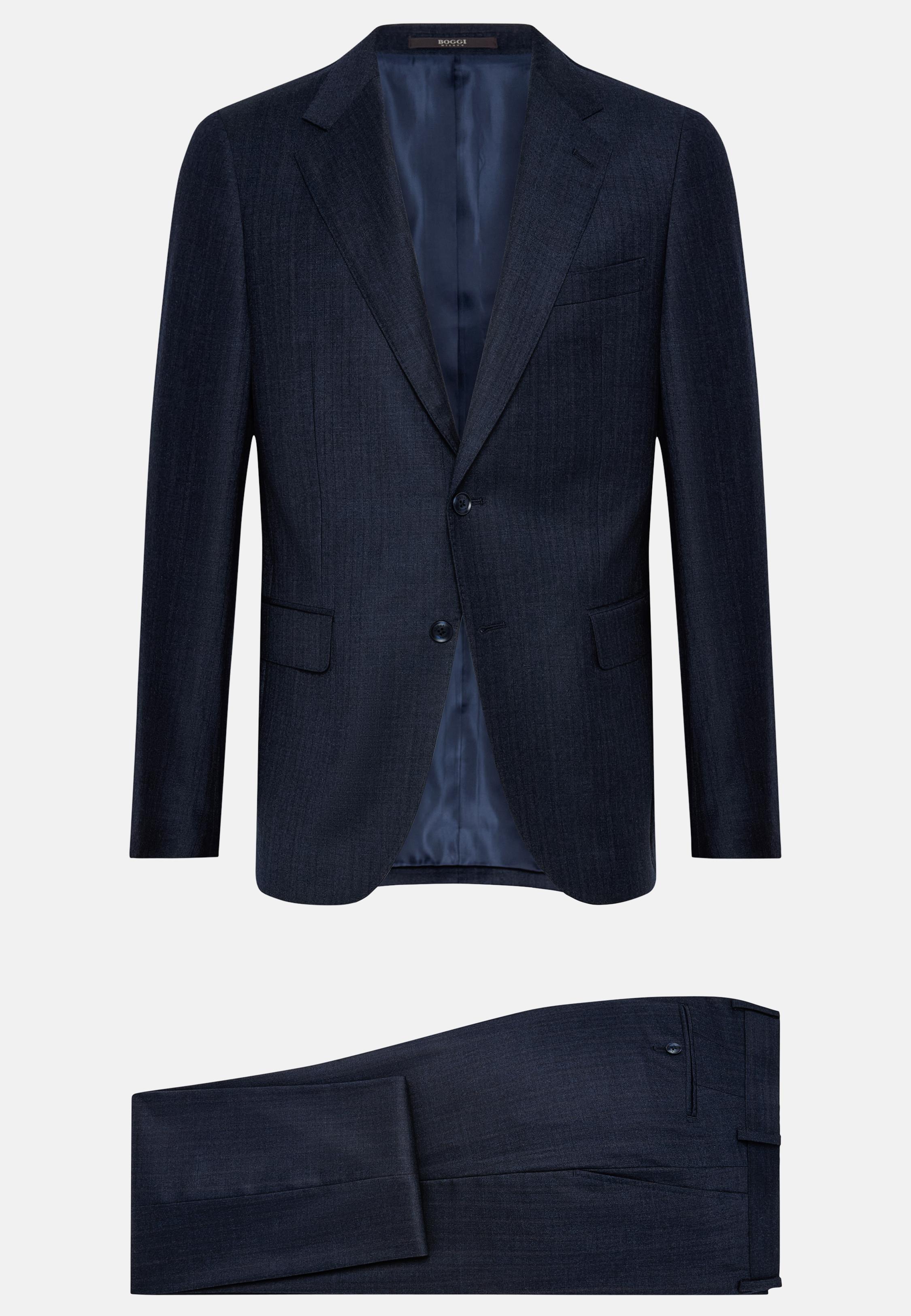 Navy Solid Suit Jacket, , large image number 8