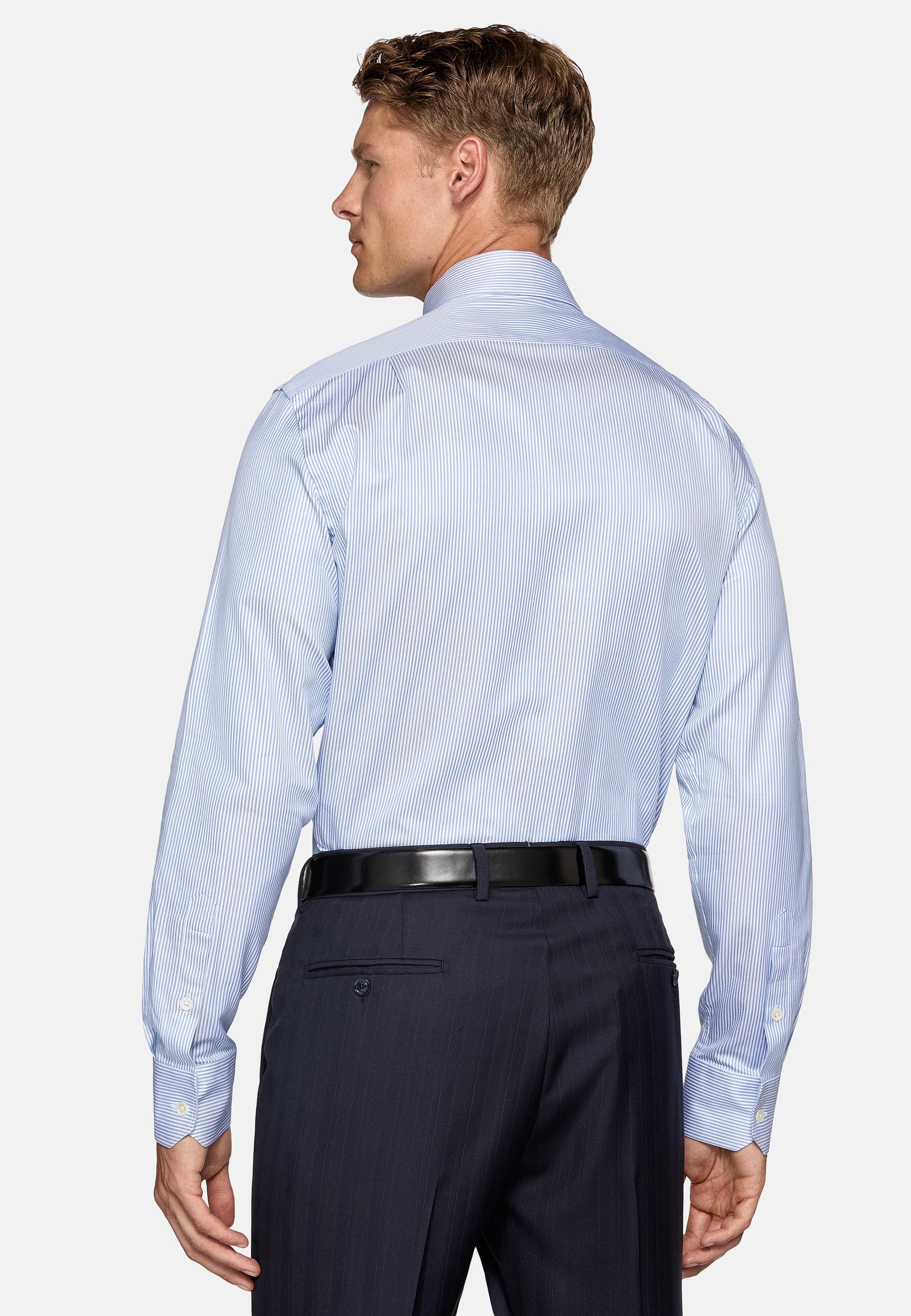 Blue Striped Cotton Shirt, , large image number 3
