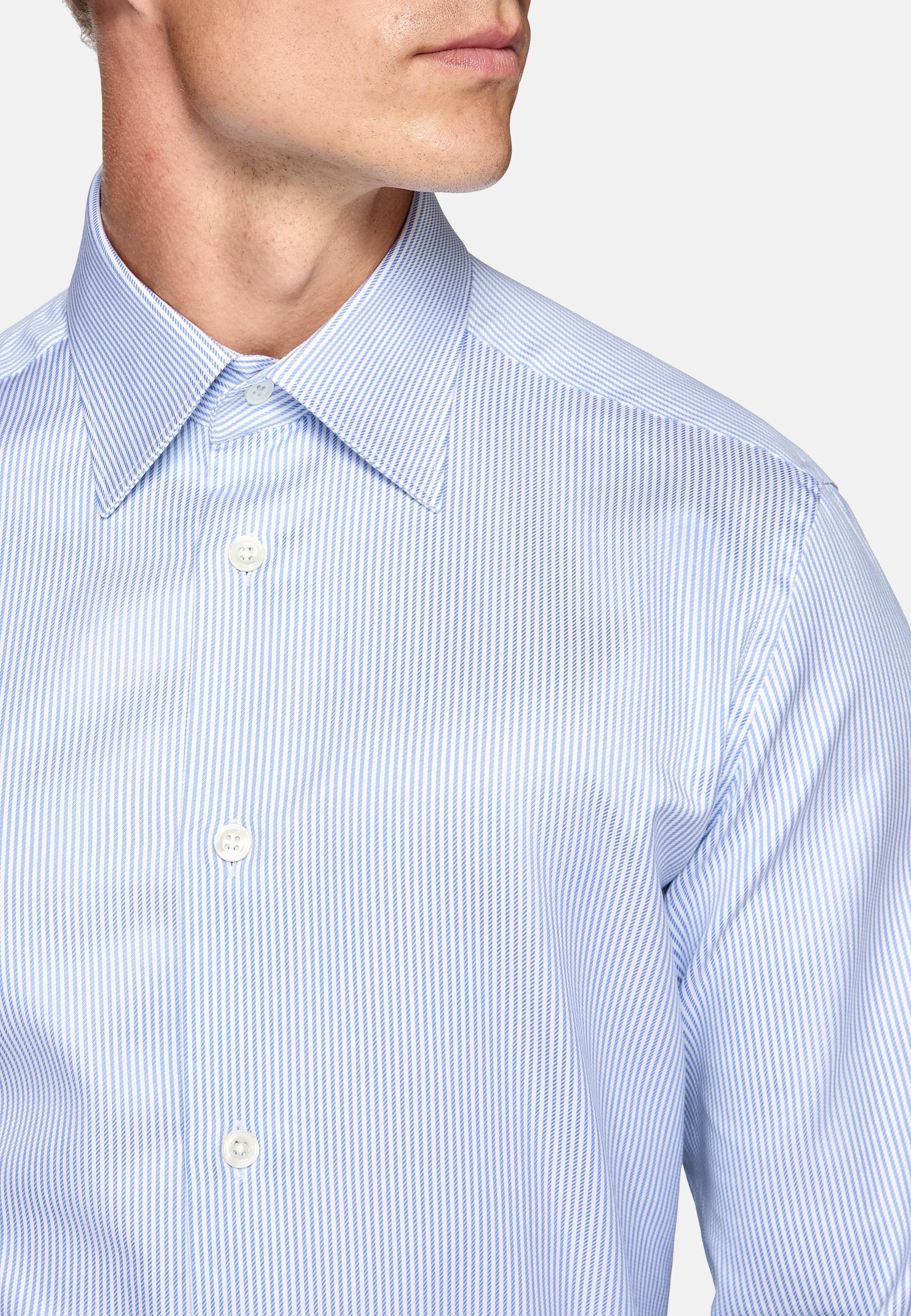 Blue Striped Cotton Shirt, , large image number 5