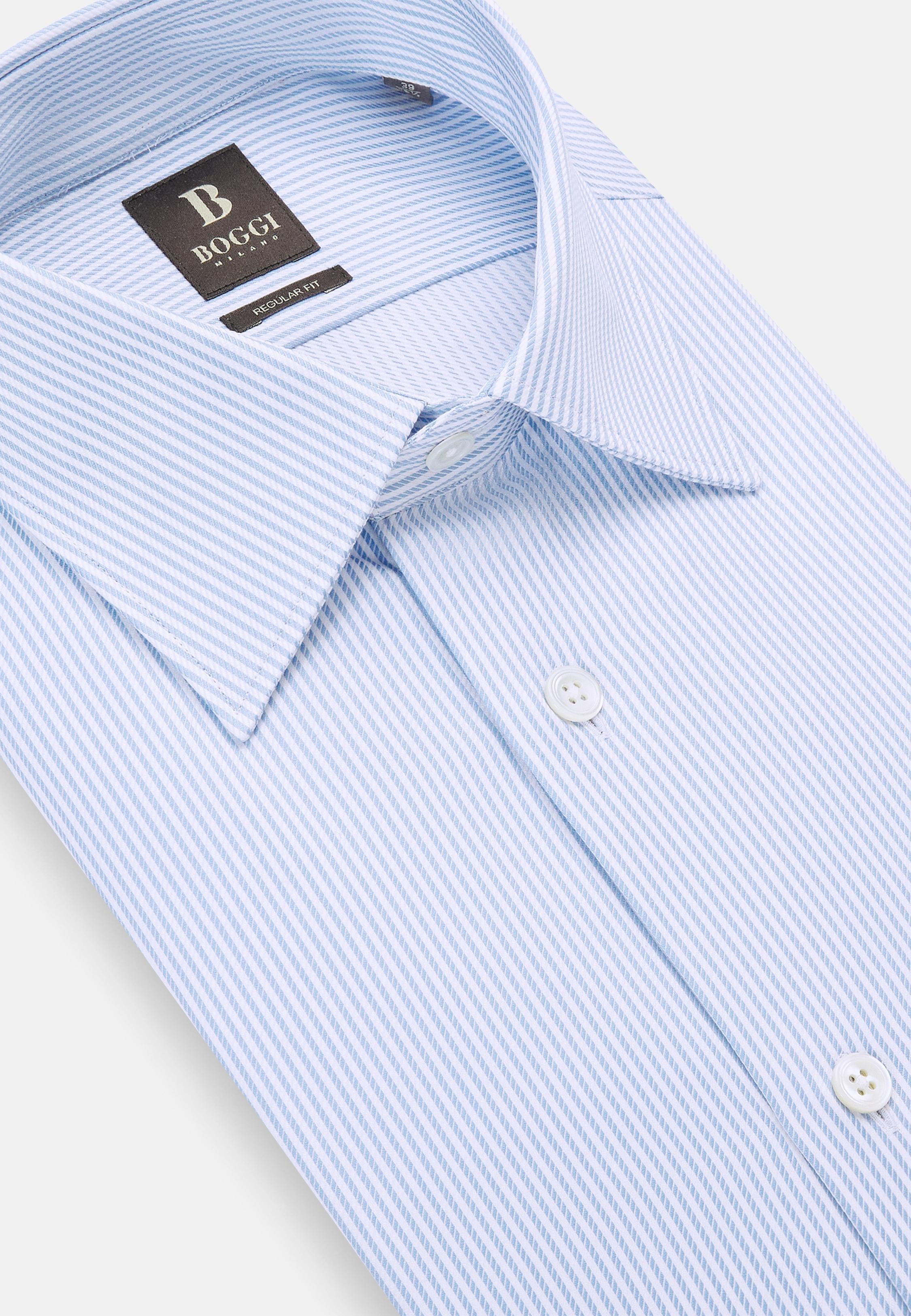 Blue Striped Cotton Shirt, , large image number 6