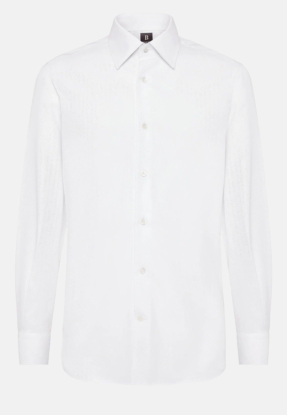 White Solid Tailored Shirt, White, large image number 4