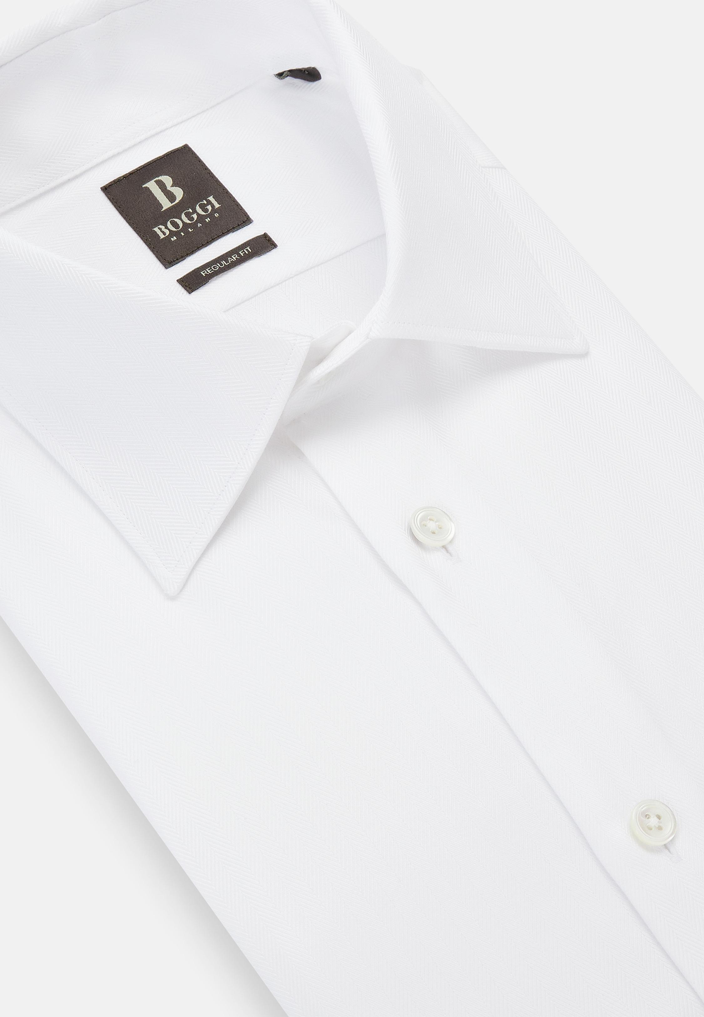 White Solid Tailored Shirt, White, large image number 6