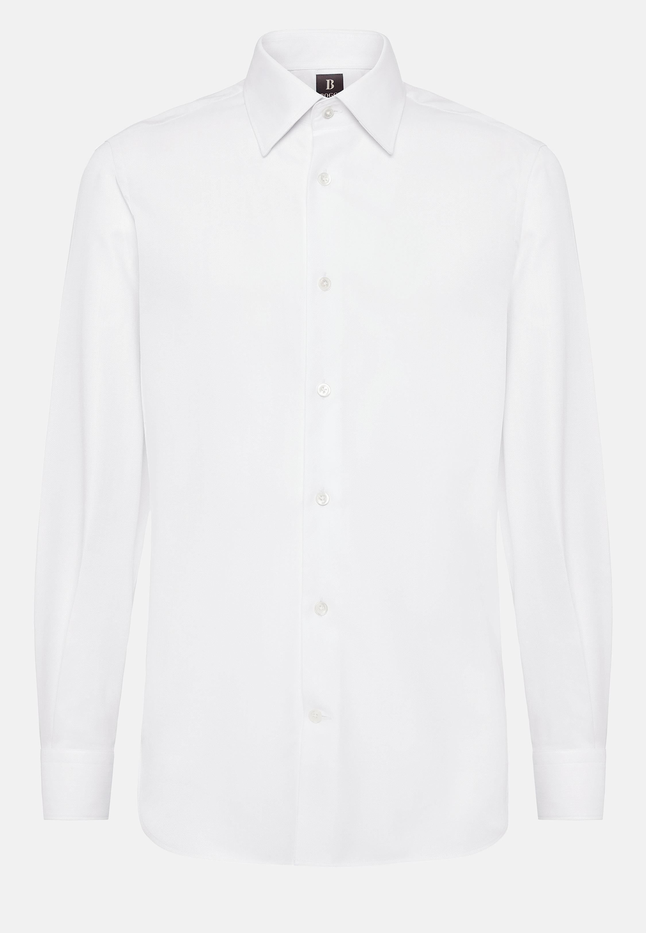 White Solid Tailored Shirt, White, large image number 7