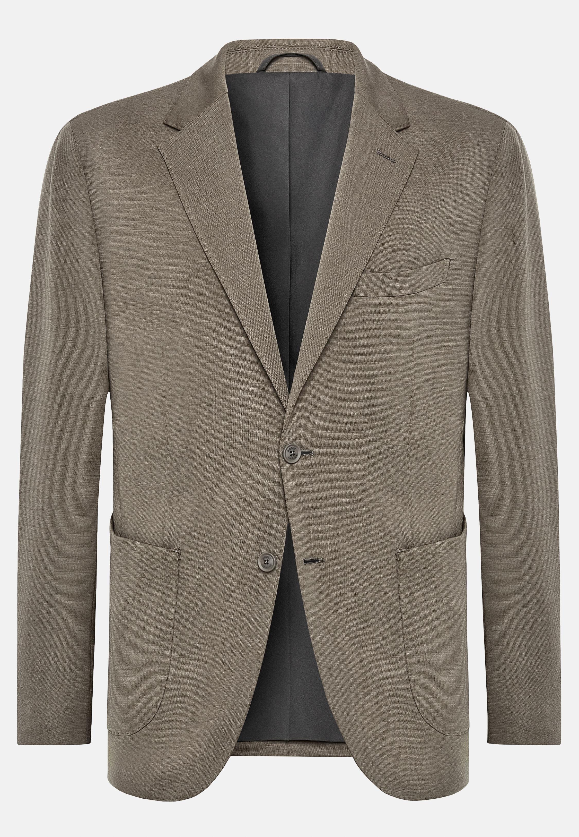 Jacket in Solid Regular Nylon, Taupe, Taupe, large image number 7