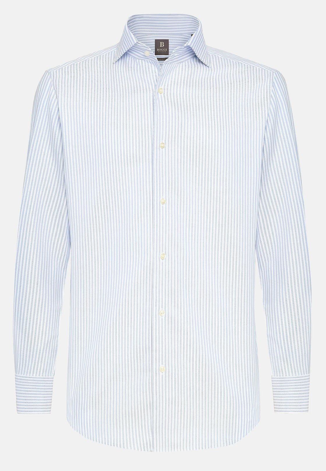 Blue Striped Tailored Formal Shirt, , large image number 4
