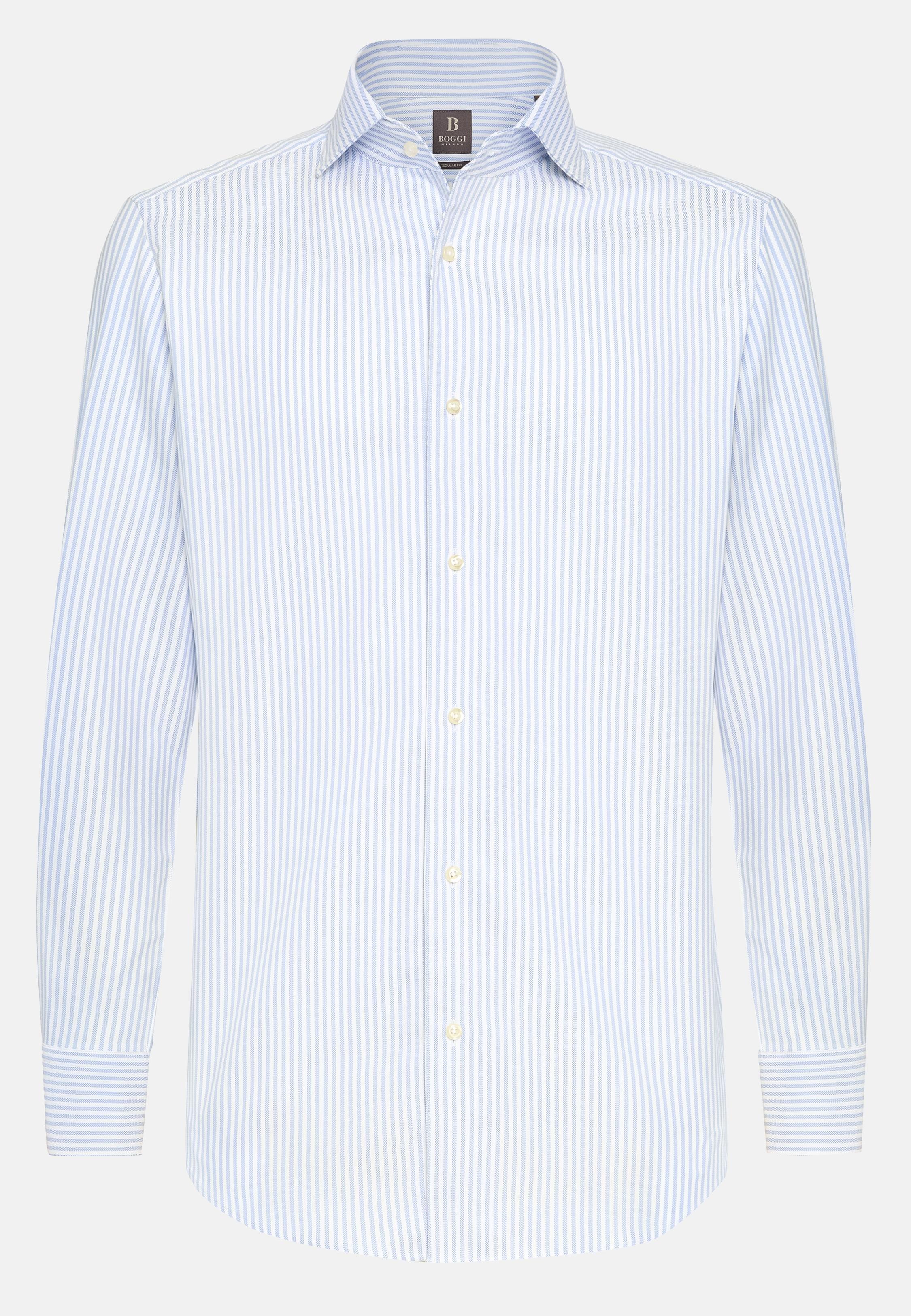 Blue Striped Tailored Formal Shirt, , large image number 7