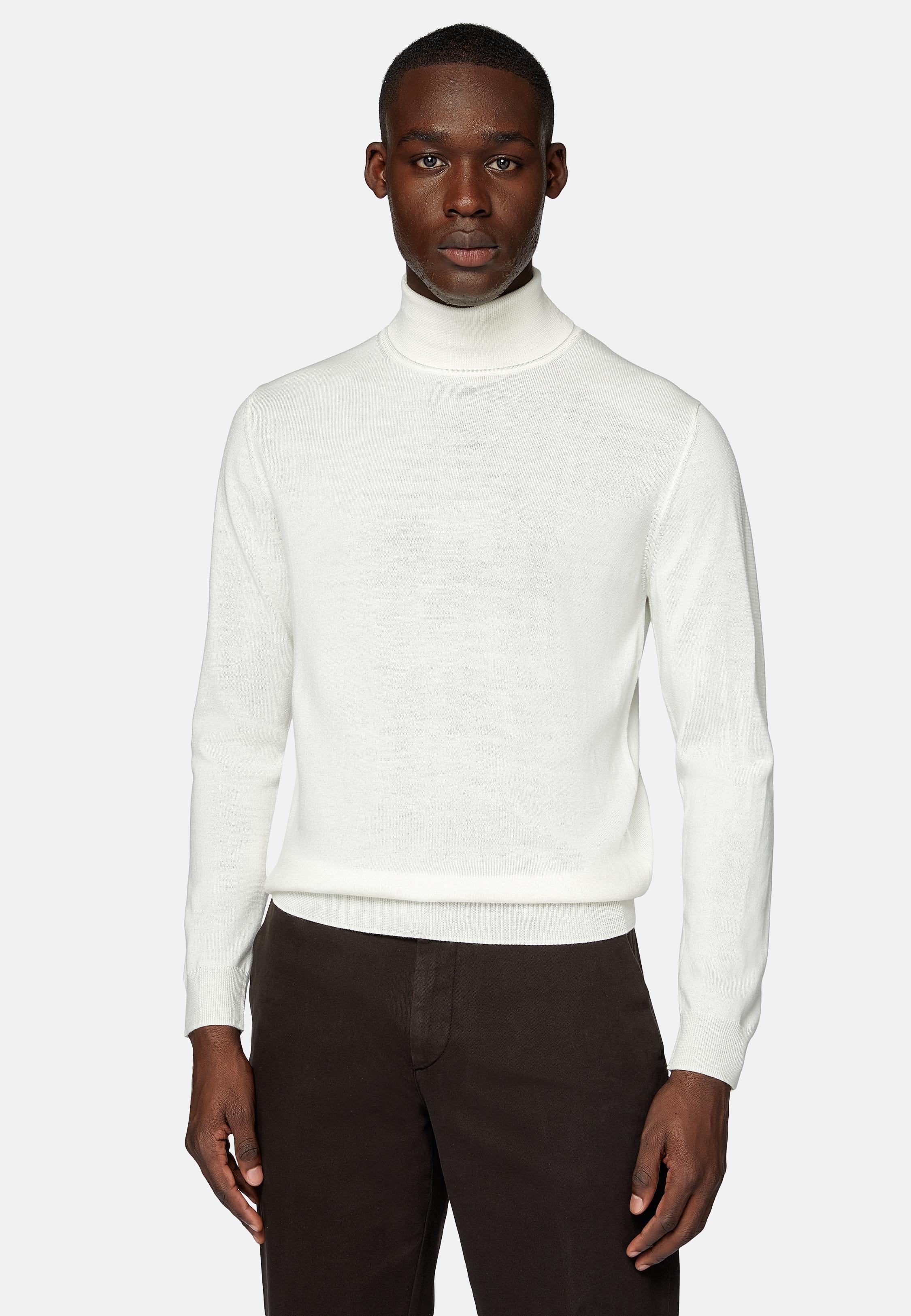 White Polo Neck Jumper, , large image number 1