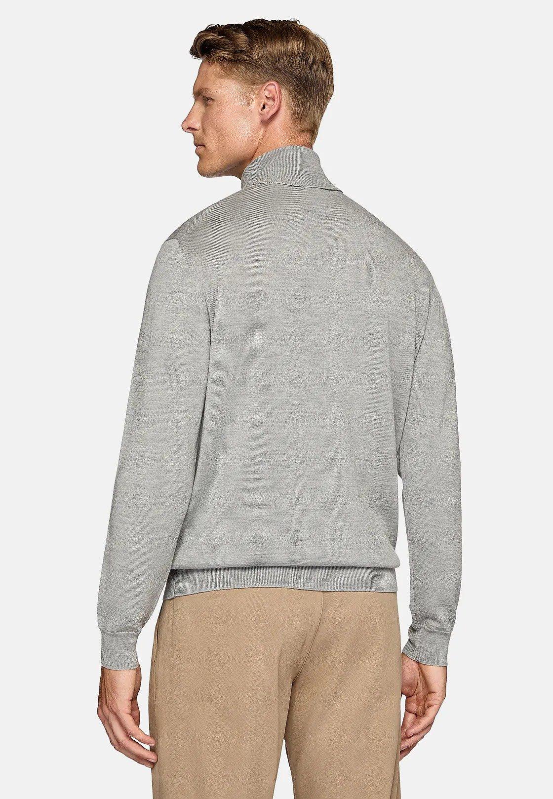 Grey Solid Merino Wool Jumper, Grey, large image number 2