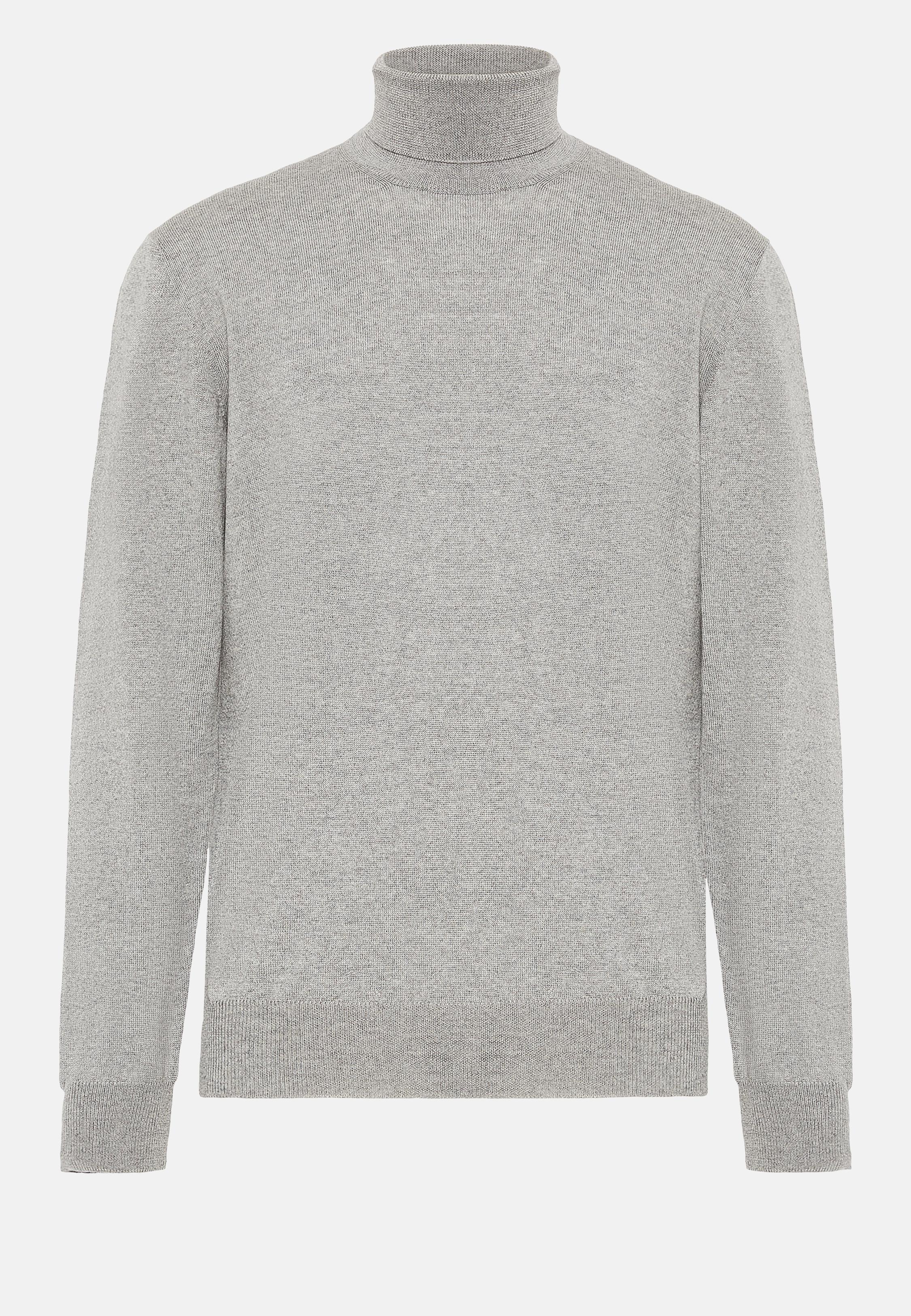 Grey Solid Merino Wool Jumper, , large image number 6