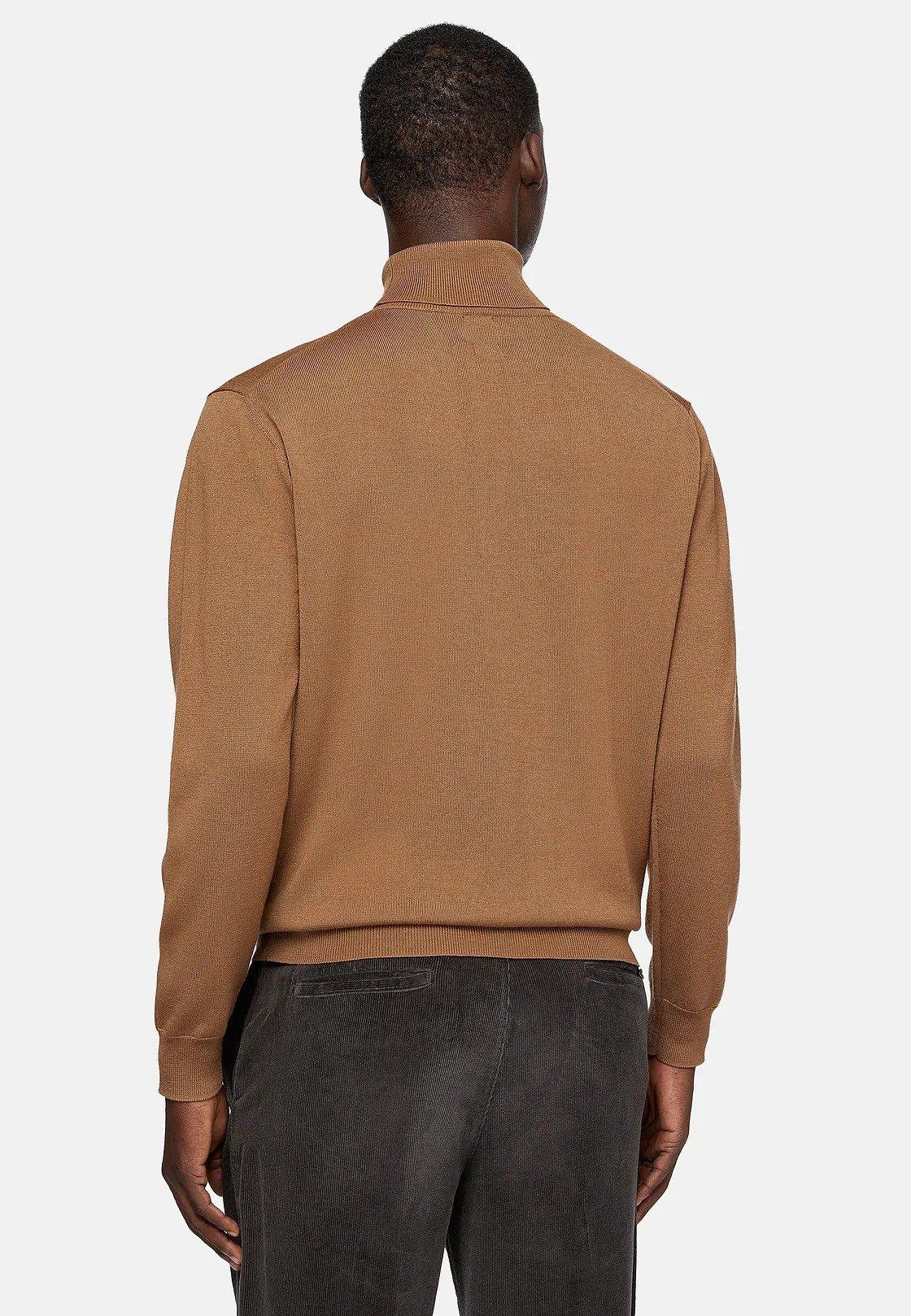 Brown Solid Long Turtleneck, , large image number 2