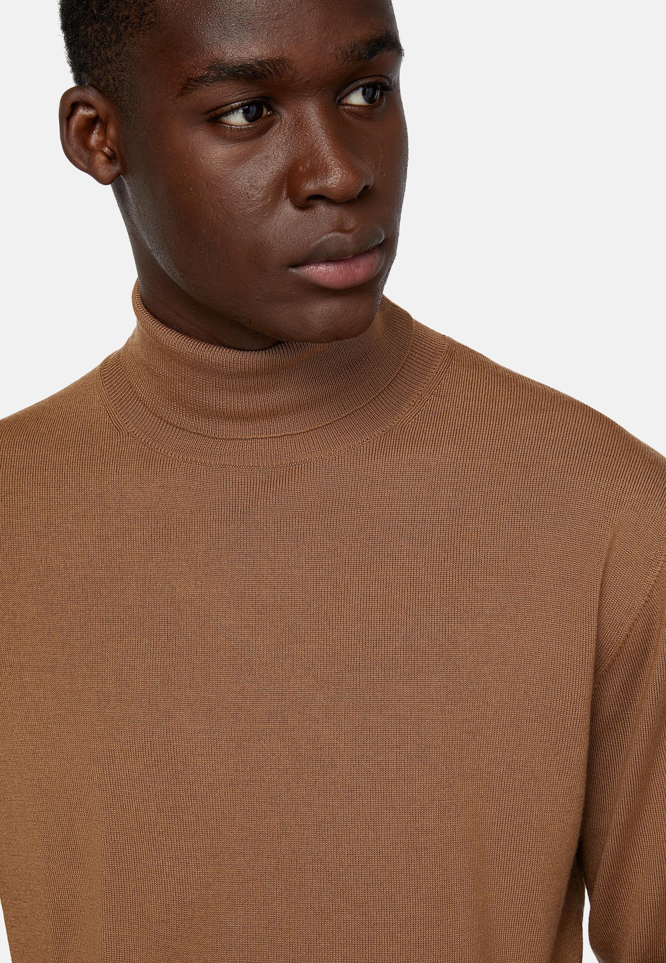 Brown Solid Long Turtleneck, , large image number 5