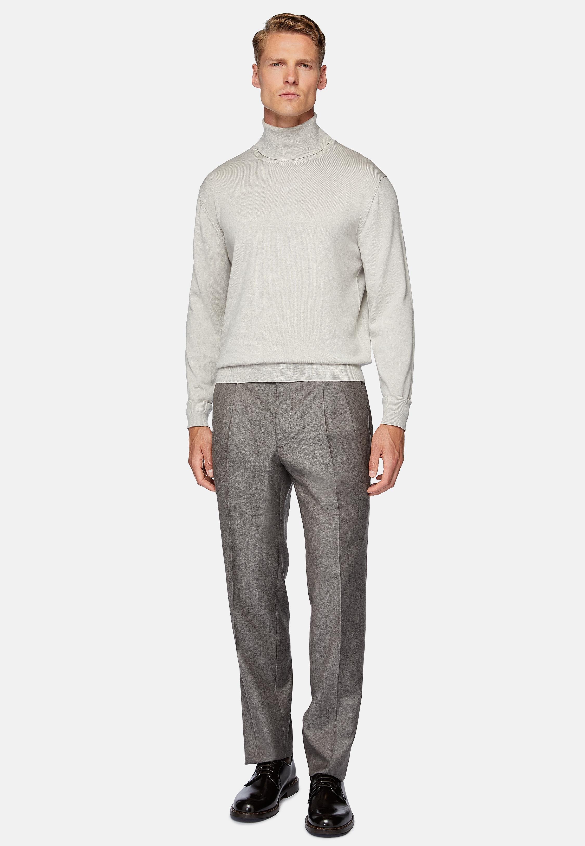 Grey Wool Polo Neck Jumper, , large image number 0