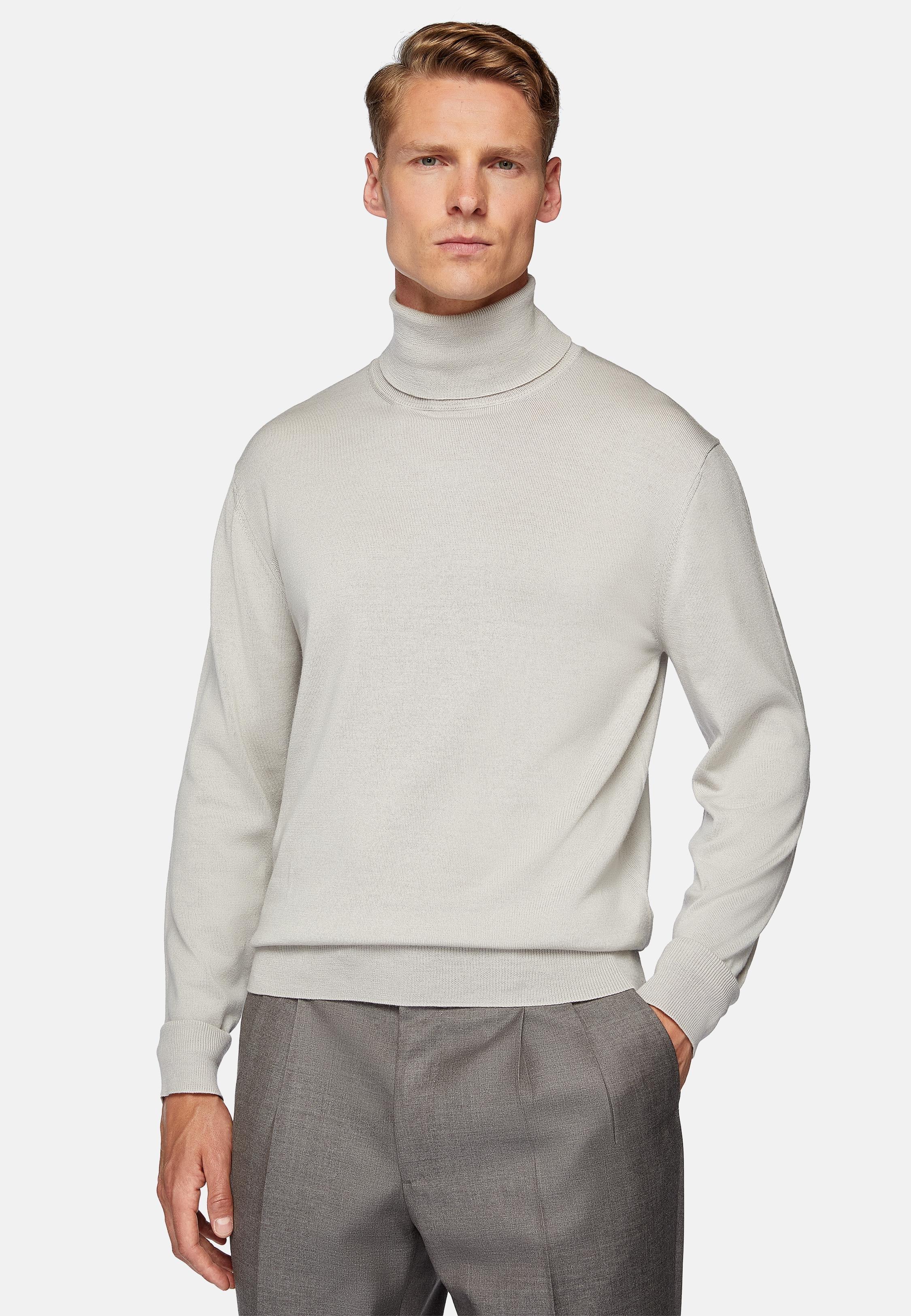 Grey Wool Polo Neck Jumper, , large image number 1
