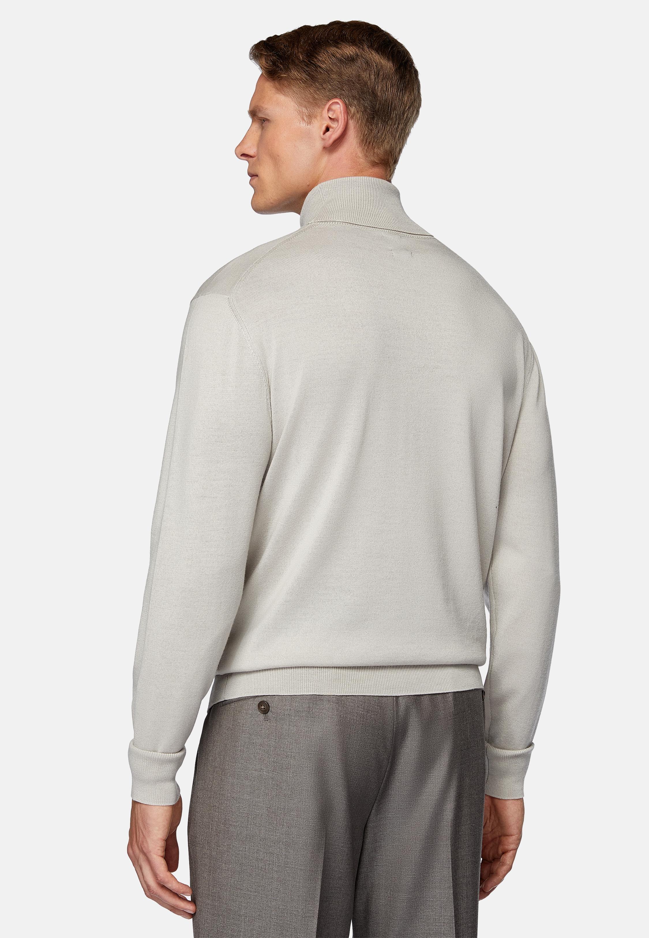 Grey Wool Polo Neck Jumper, , large image number 2