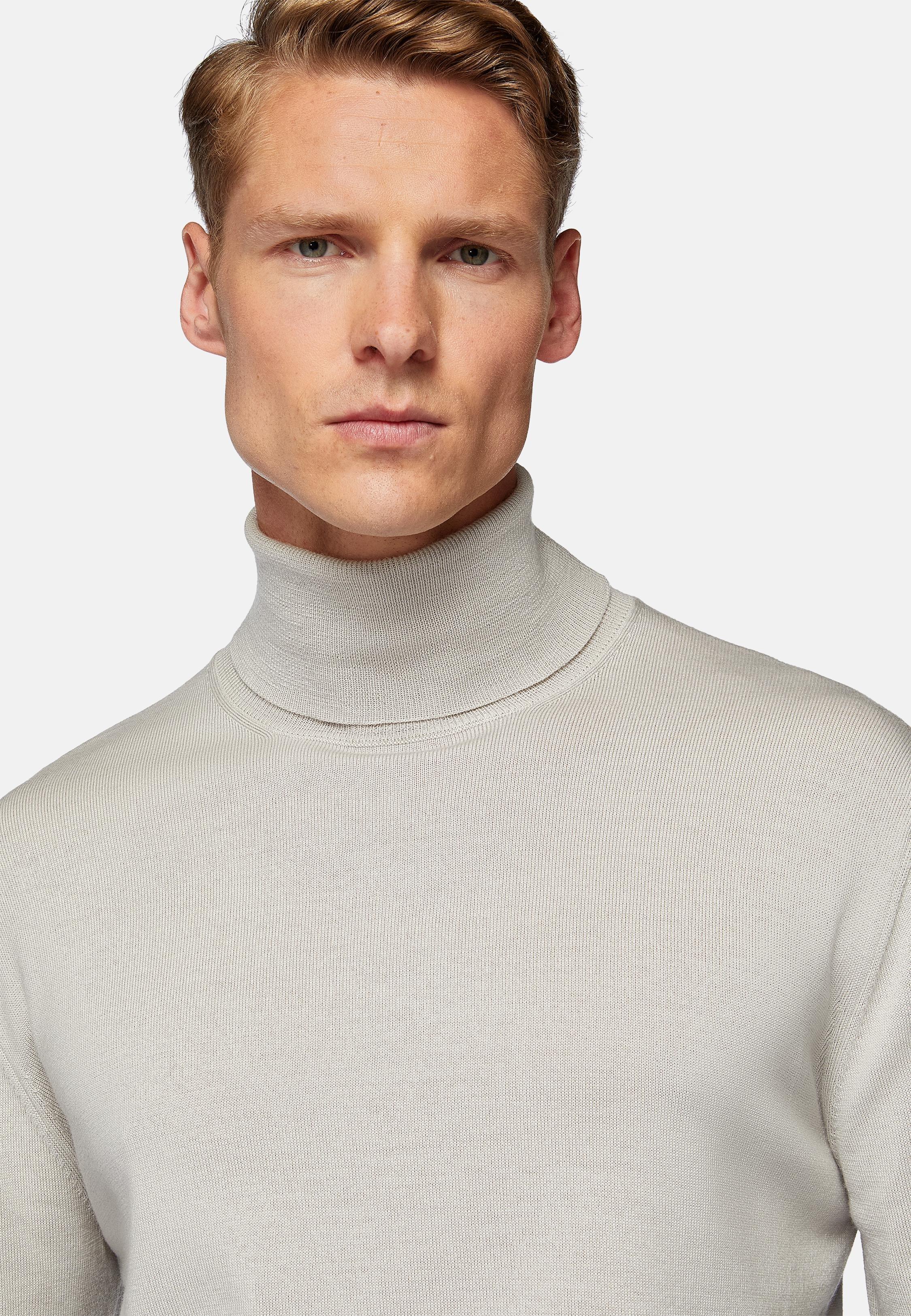 Grey Wool Polo Neck Jumper, , large image number 3
