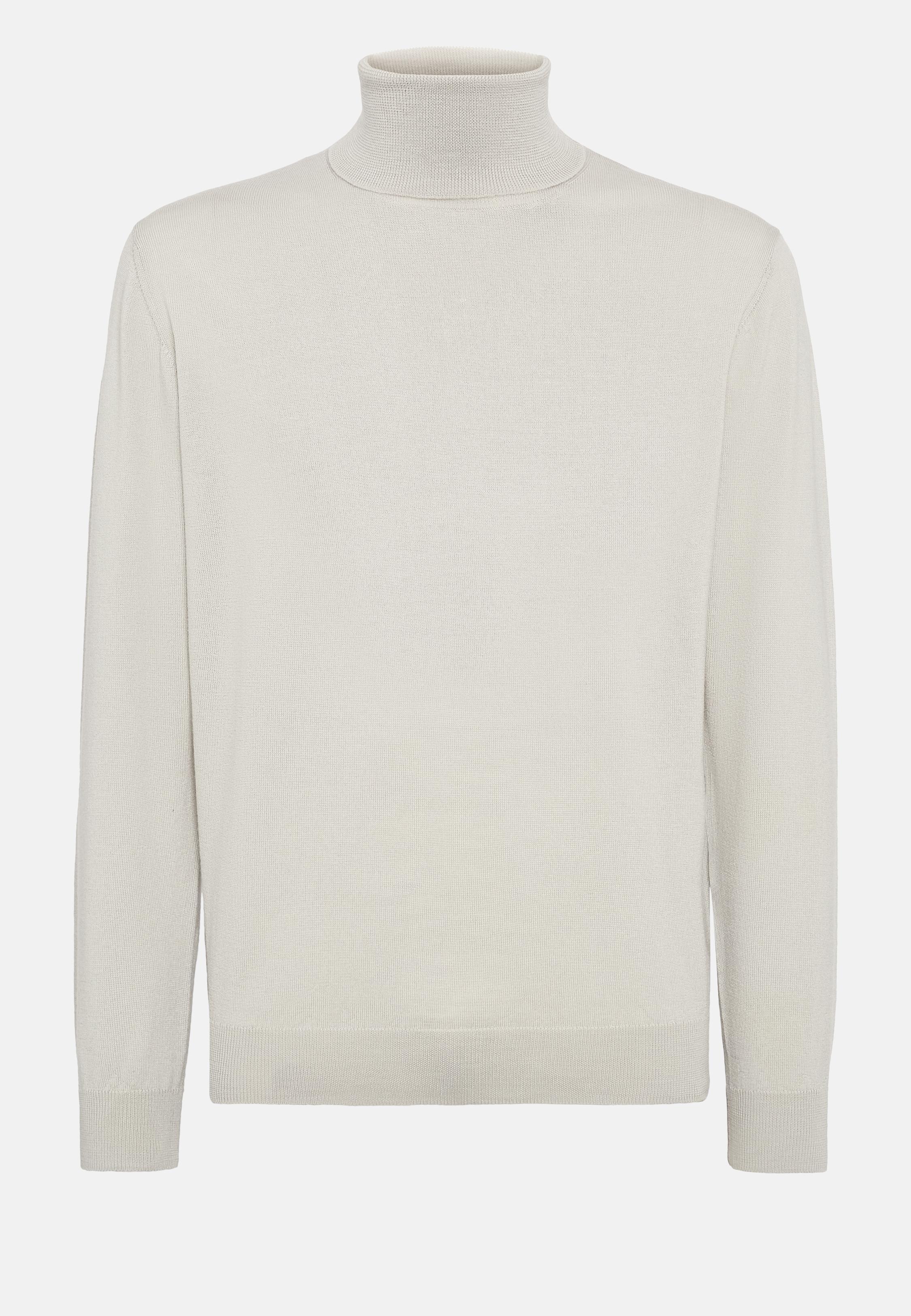 Grey Wool Polo Neck Jumper, , large image number 4