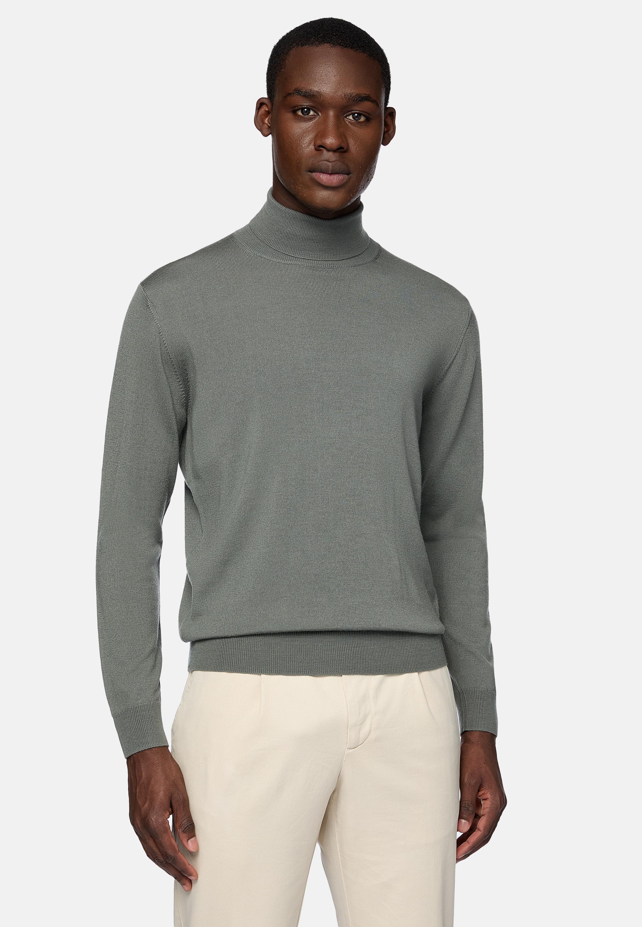 Green Wool Polo Neck Jumper, , large image number 1