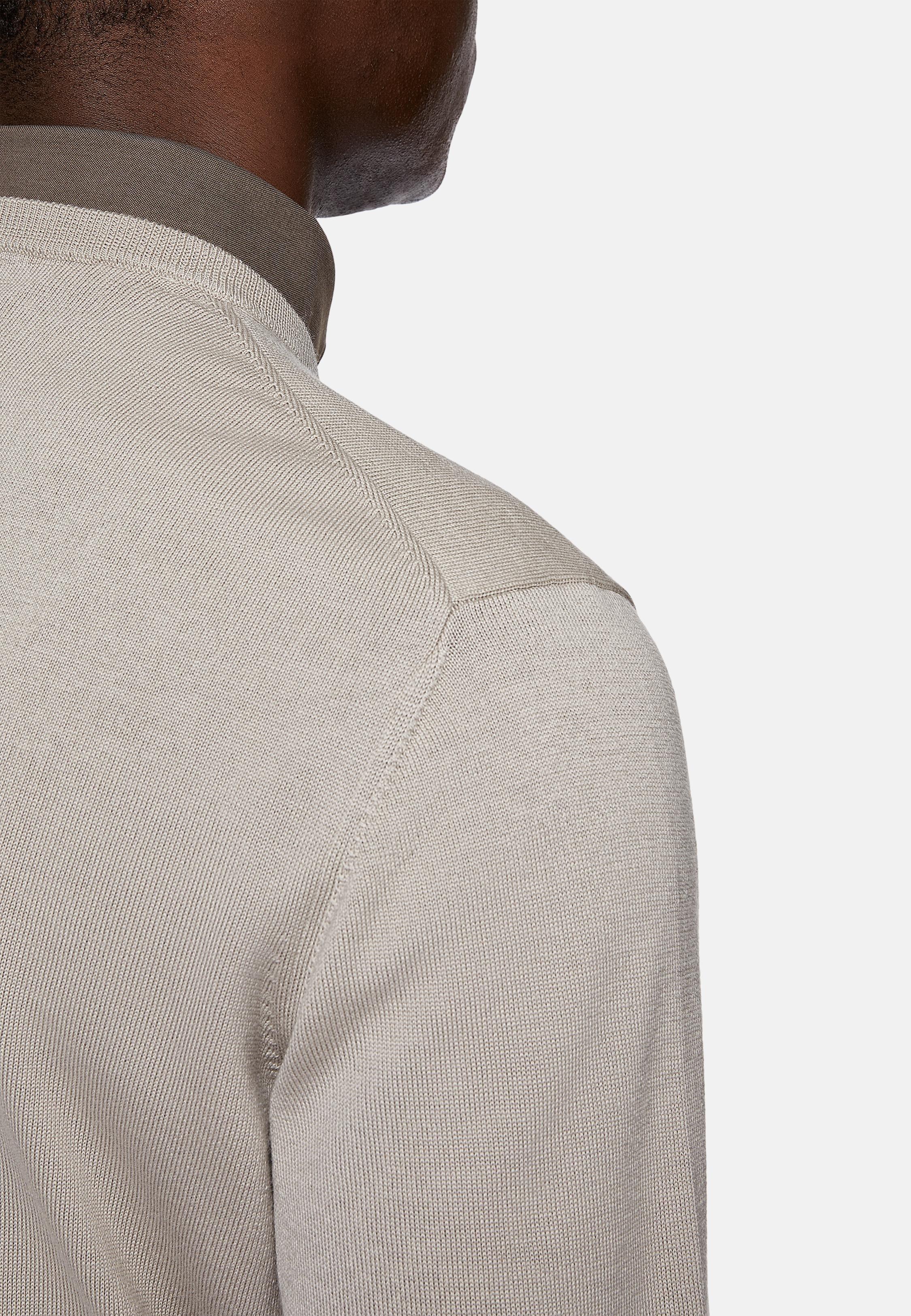 Beige Merino Wool Crew Neck Jumper, , large image number 2