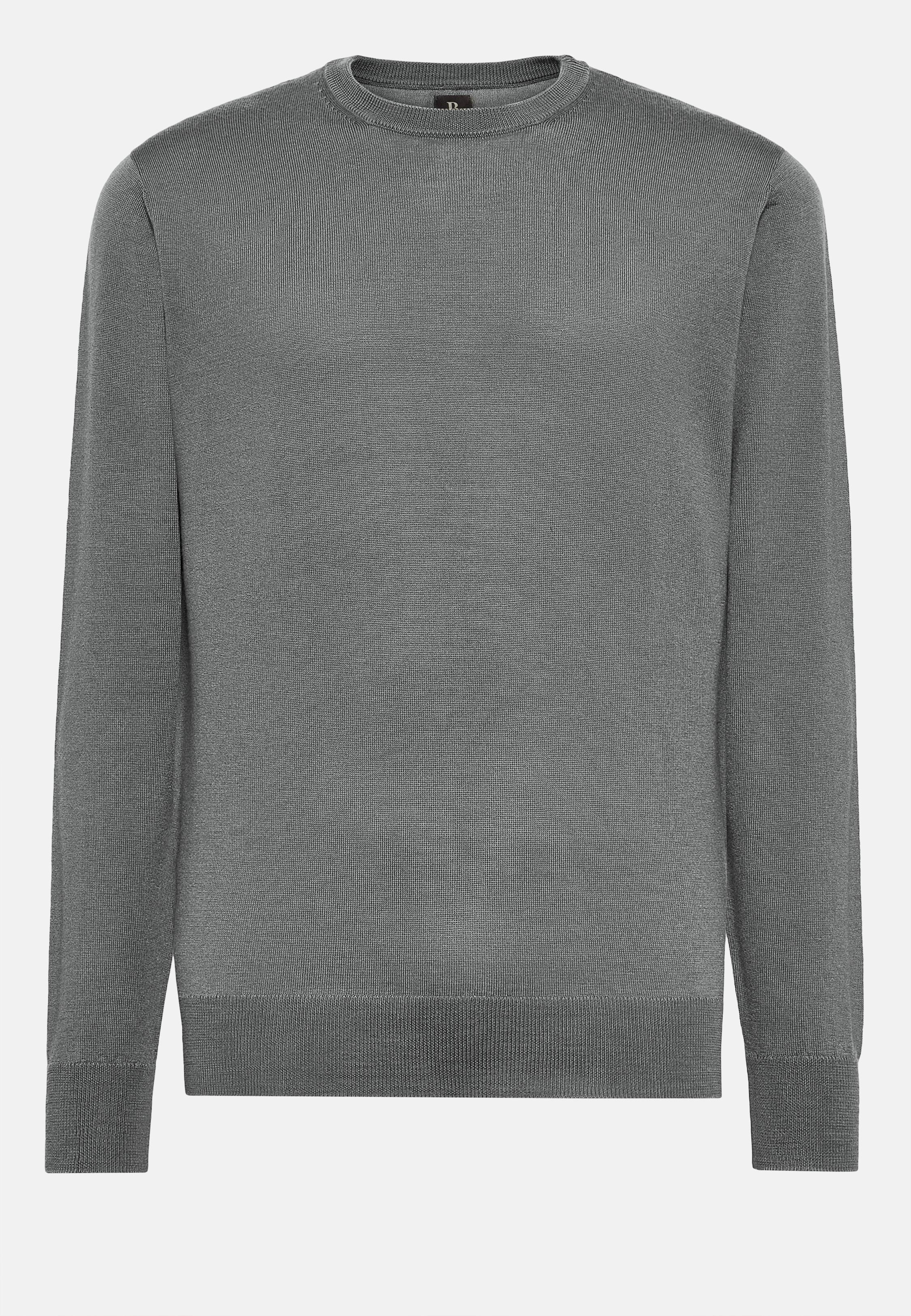 Green Merino Wool Crew Neck Jumper, , large image number 3