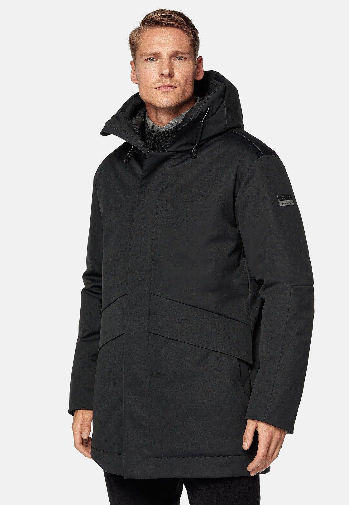 Black Solid Windbreaker Jacket, , large image number 1